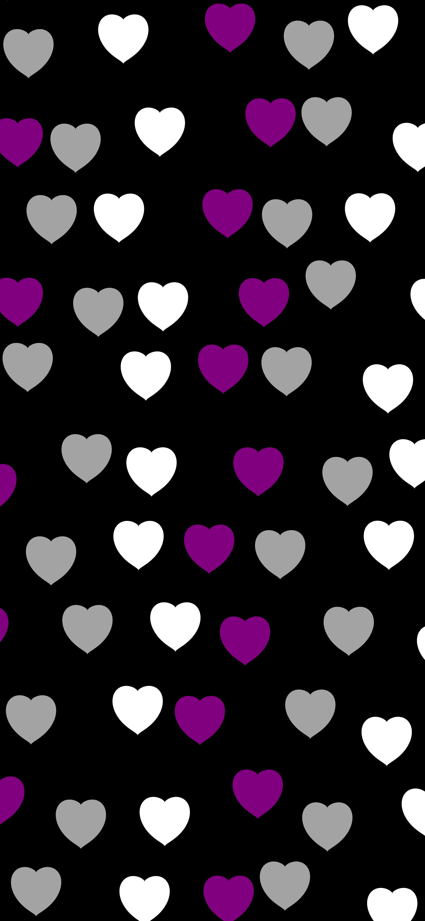 Asexual Pride Heart Pattern wallpaper for iPhone and Android