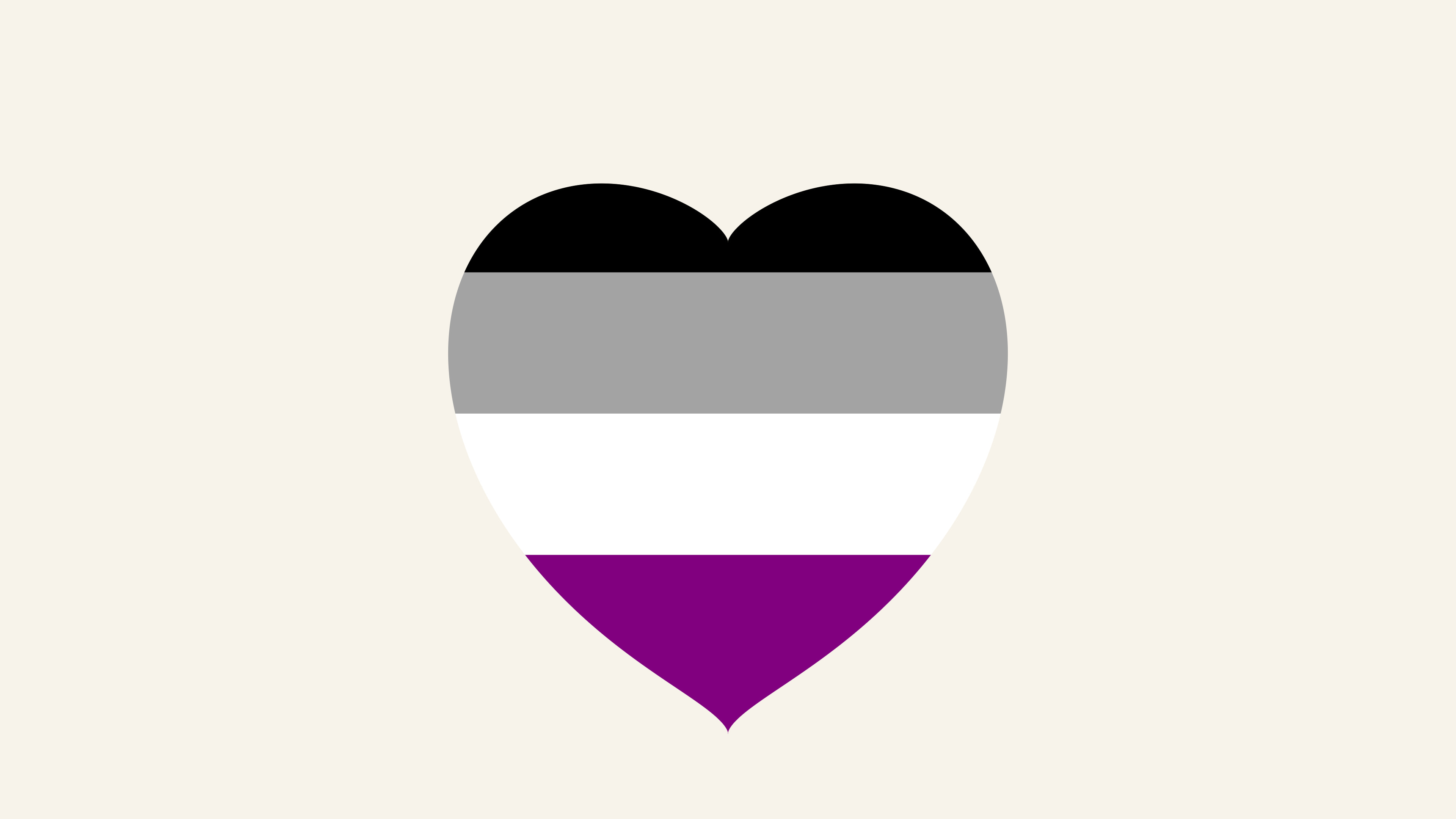 Asexual Pride Heart desktop wallpaper in 4K