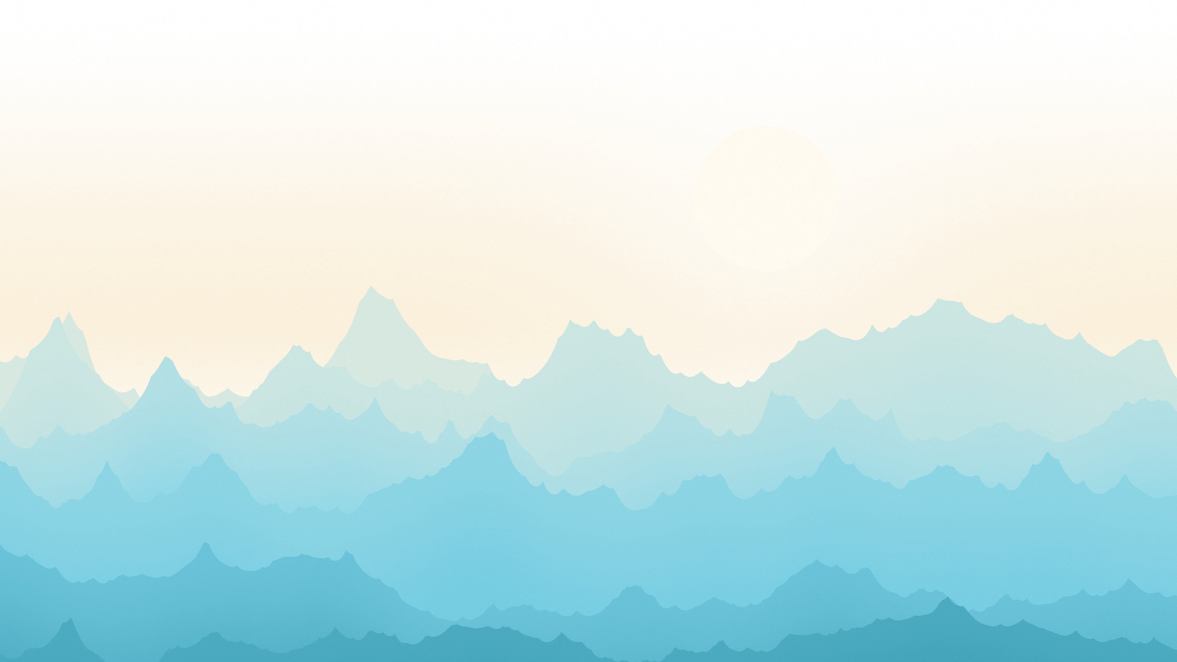 Beach Minimalist Mountain Landscape desktop wallpaper in 4K