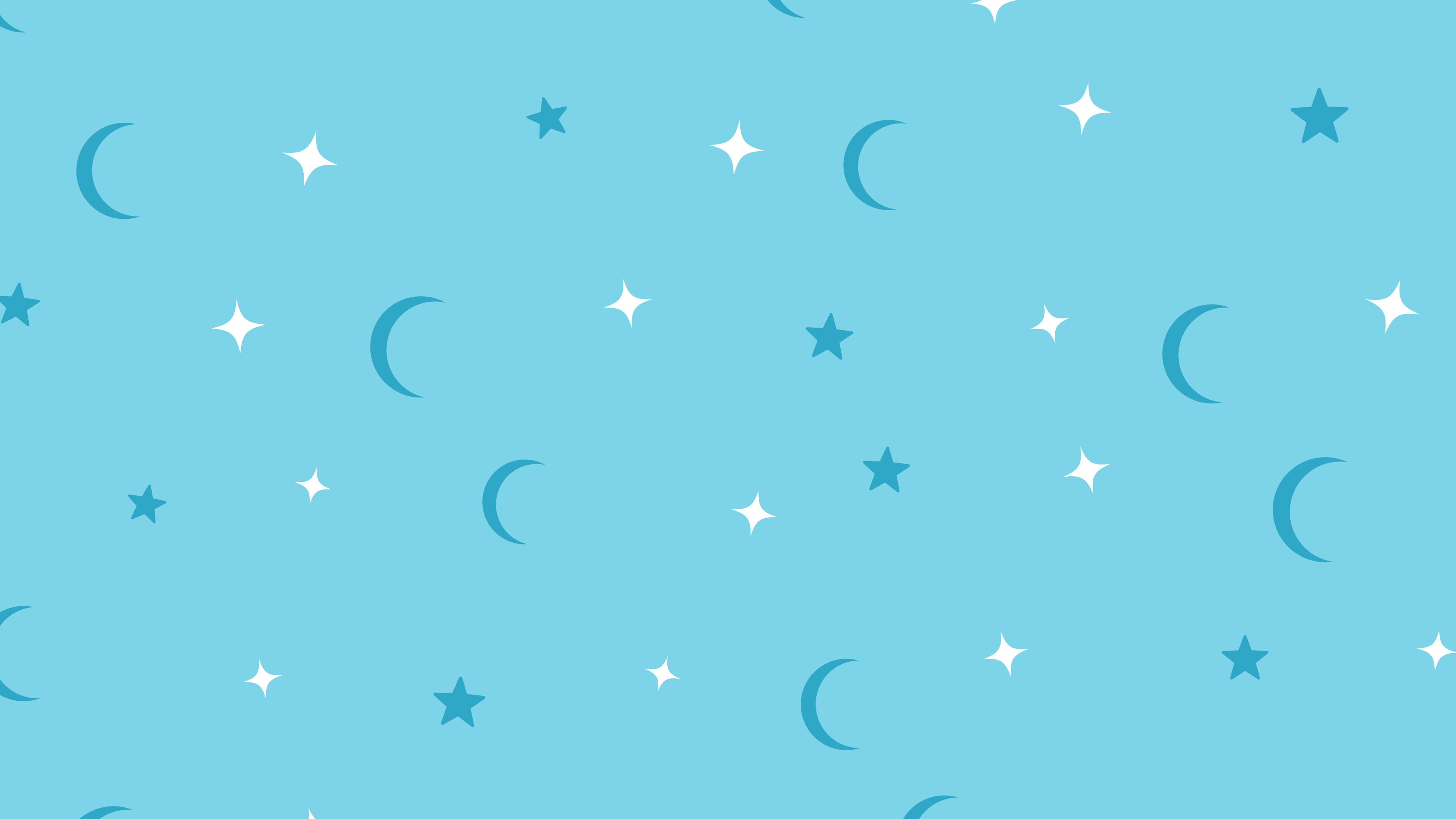 Beach Moon and Stars Pattern desktop wallpaper in 4K