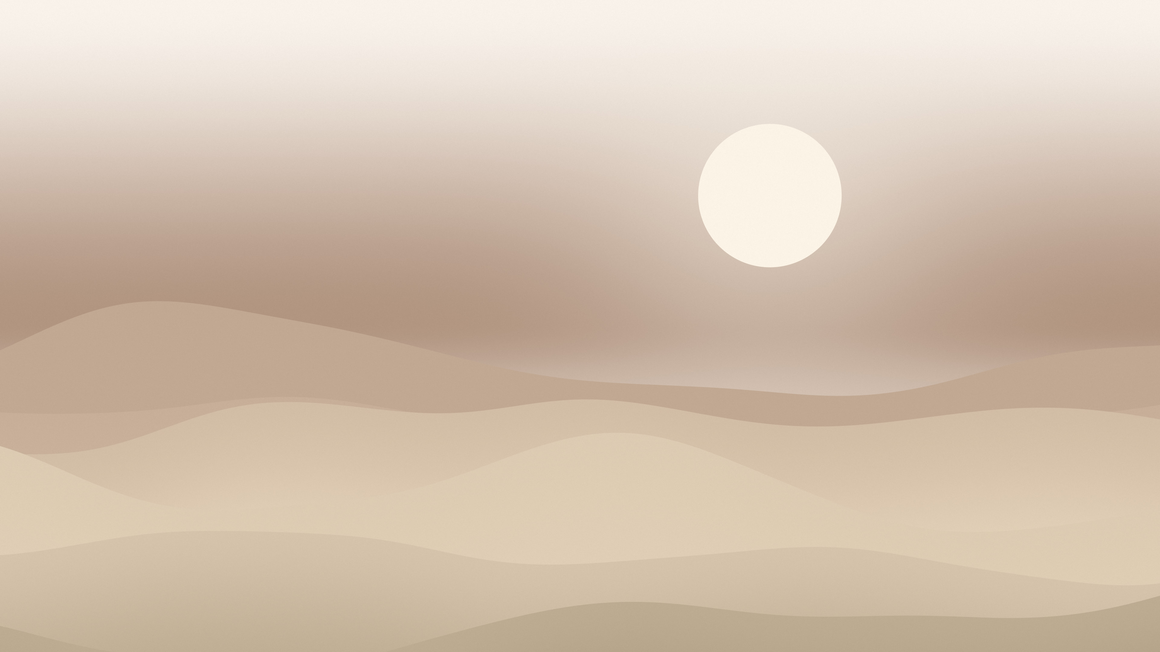 Beige and Brown Minimalist Desert Dunes desktop wallpaper in 4K