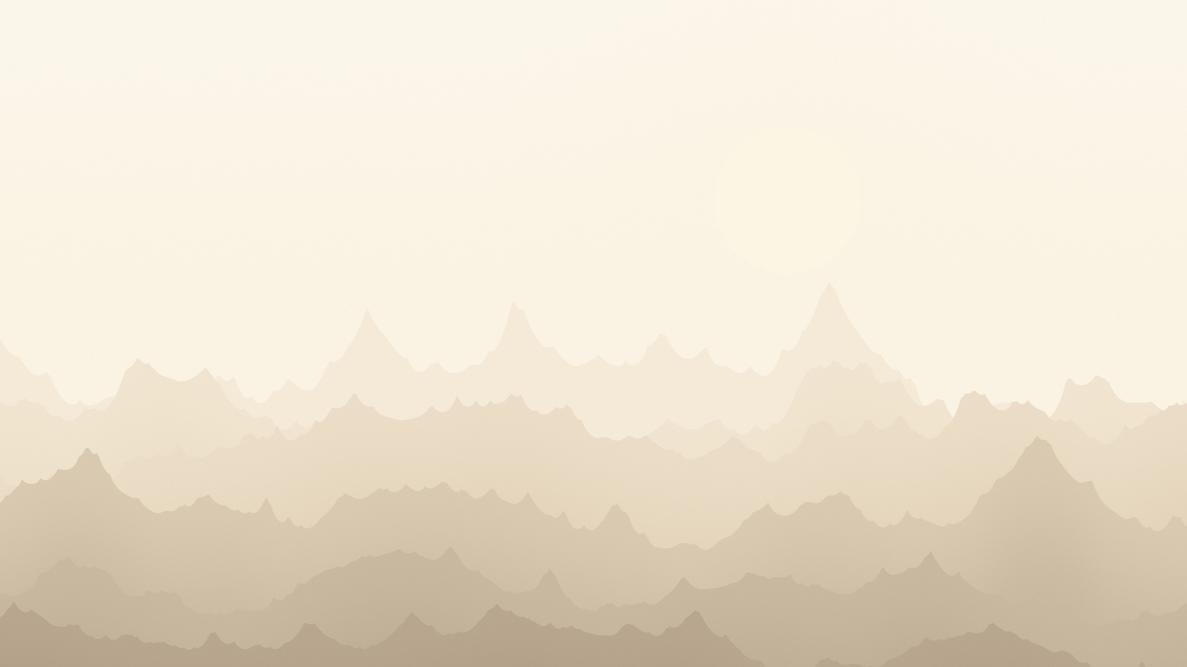 Beige and Cream Minimalist Mountain Landscape desktop wallpaper in 4K