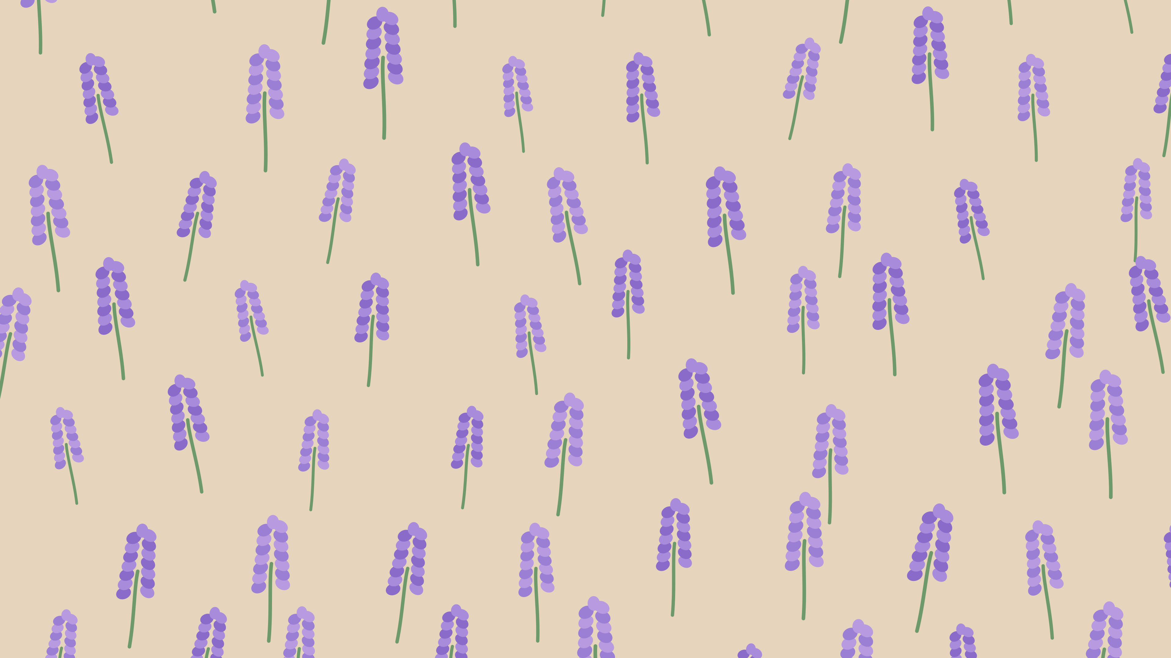 Beige Lavender Sprig Pattern desktop wallpaper in 4K