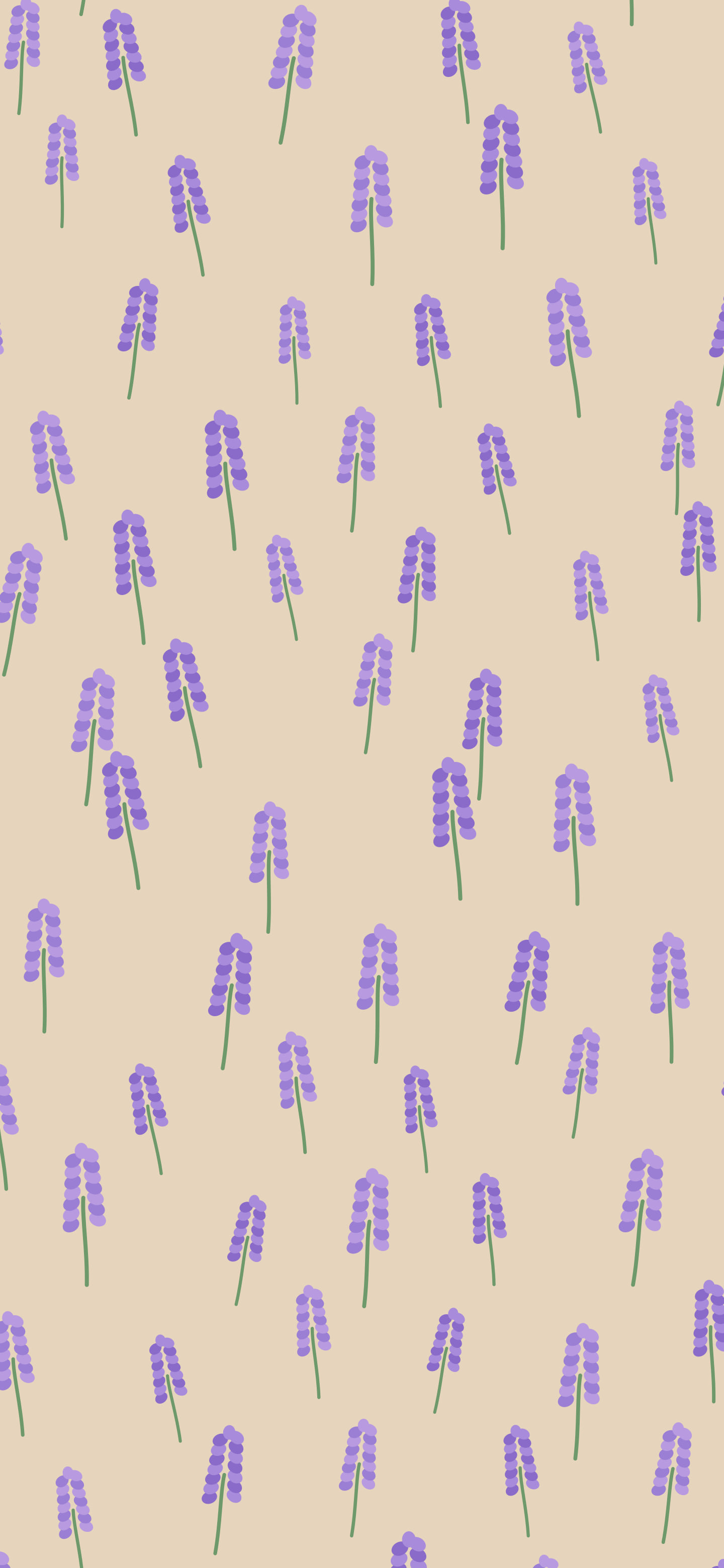 Beige Lavender Sprig Pattern wallpaper for iPhone and Android