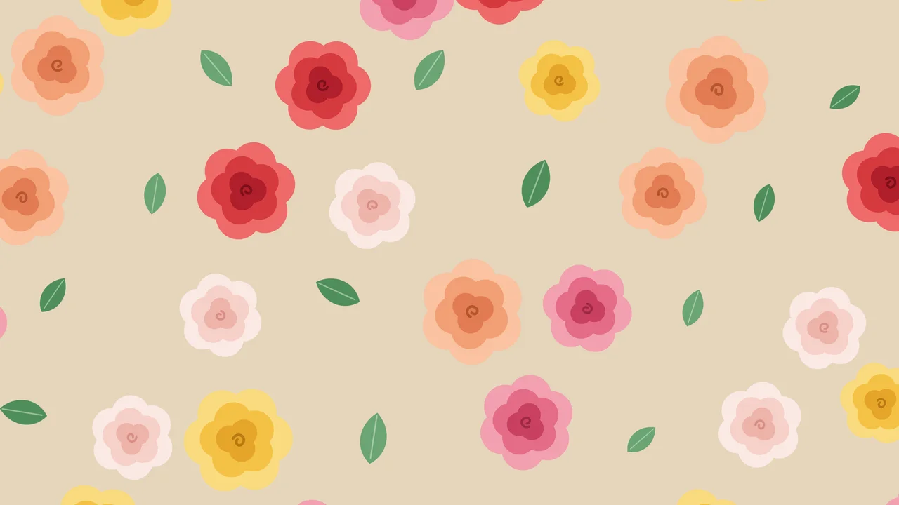 Beige Rose Pattern desktop wallpaper in 4K