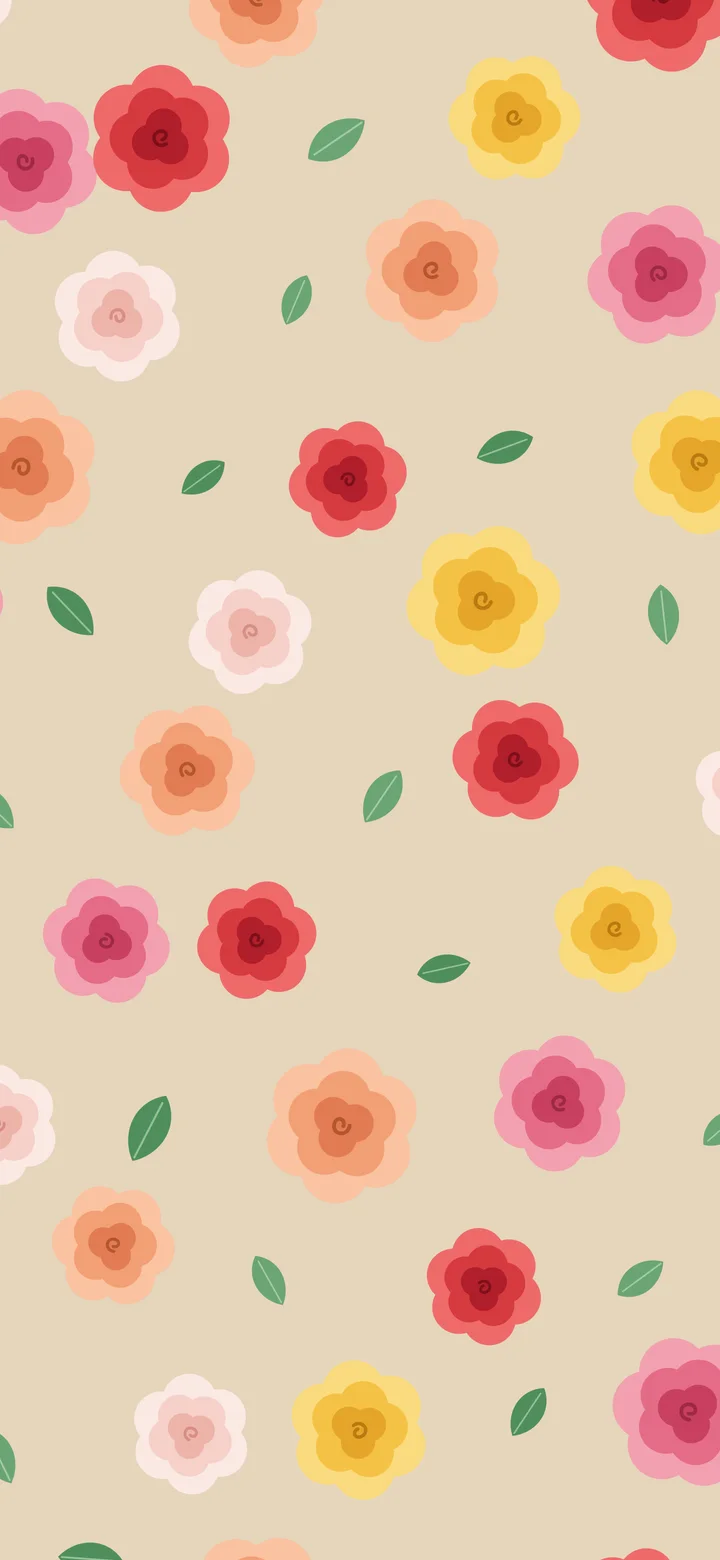 Beige Rose Pattern wallpaper for iPhone and Android