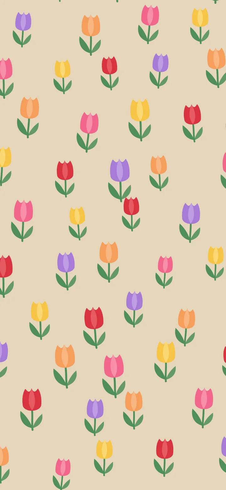 Beige Tulip Pattern wallpaper for iPhone and Android