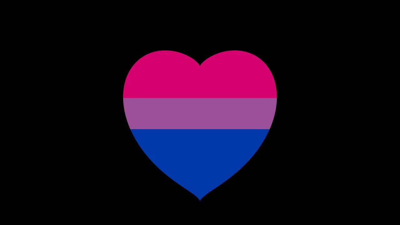 Bisexual Pride Heart desktop wallpaper in 4K