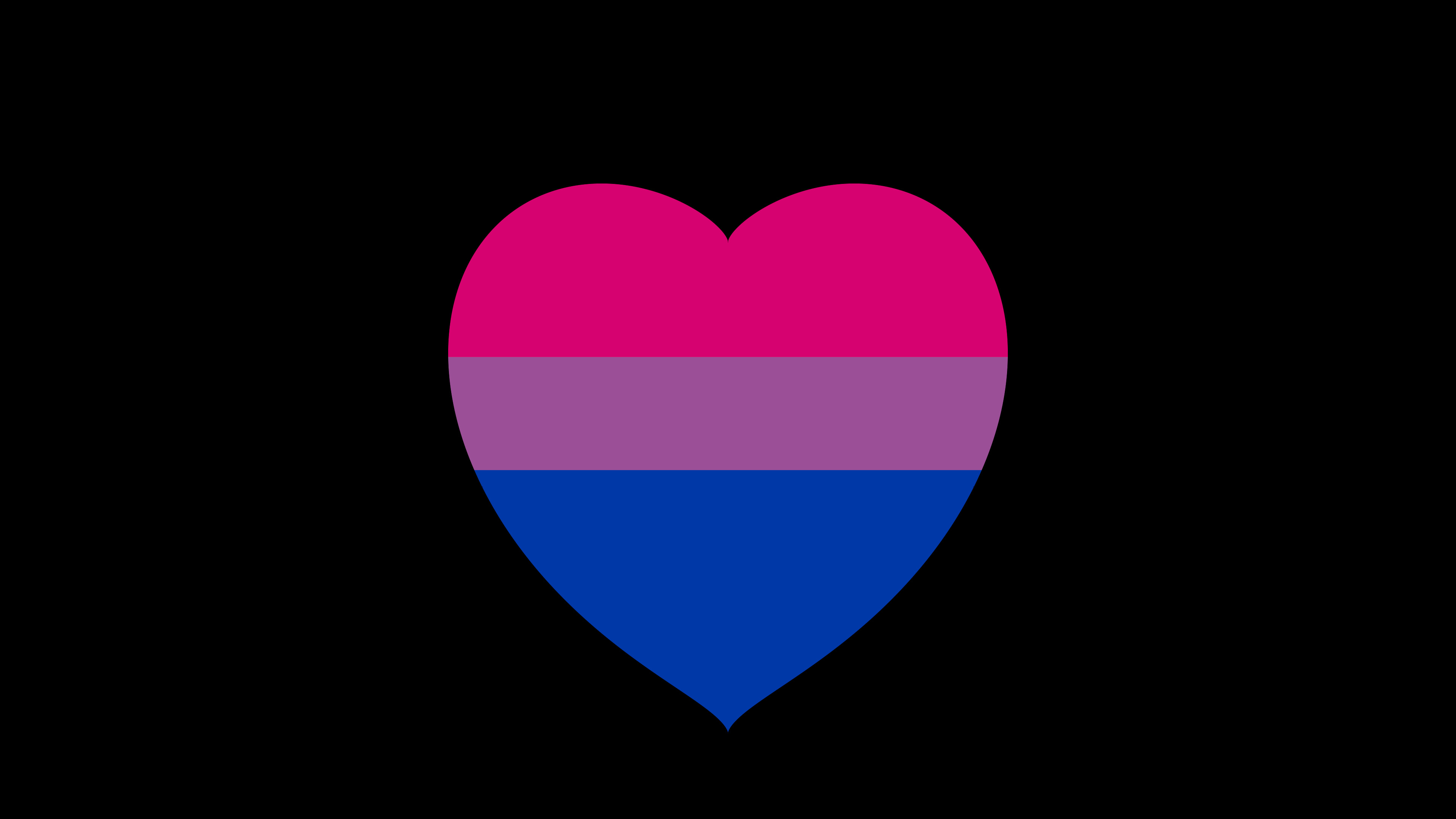 Bisexual Pride Heart desktop wallpaper in 4K