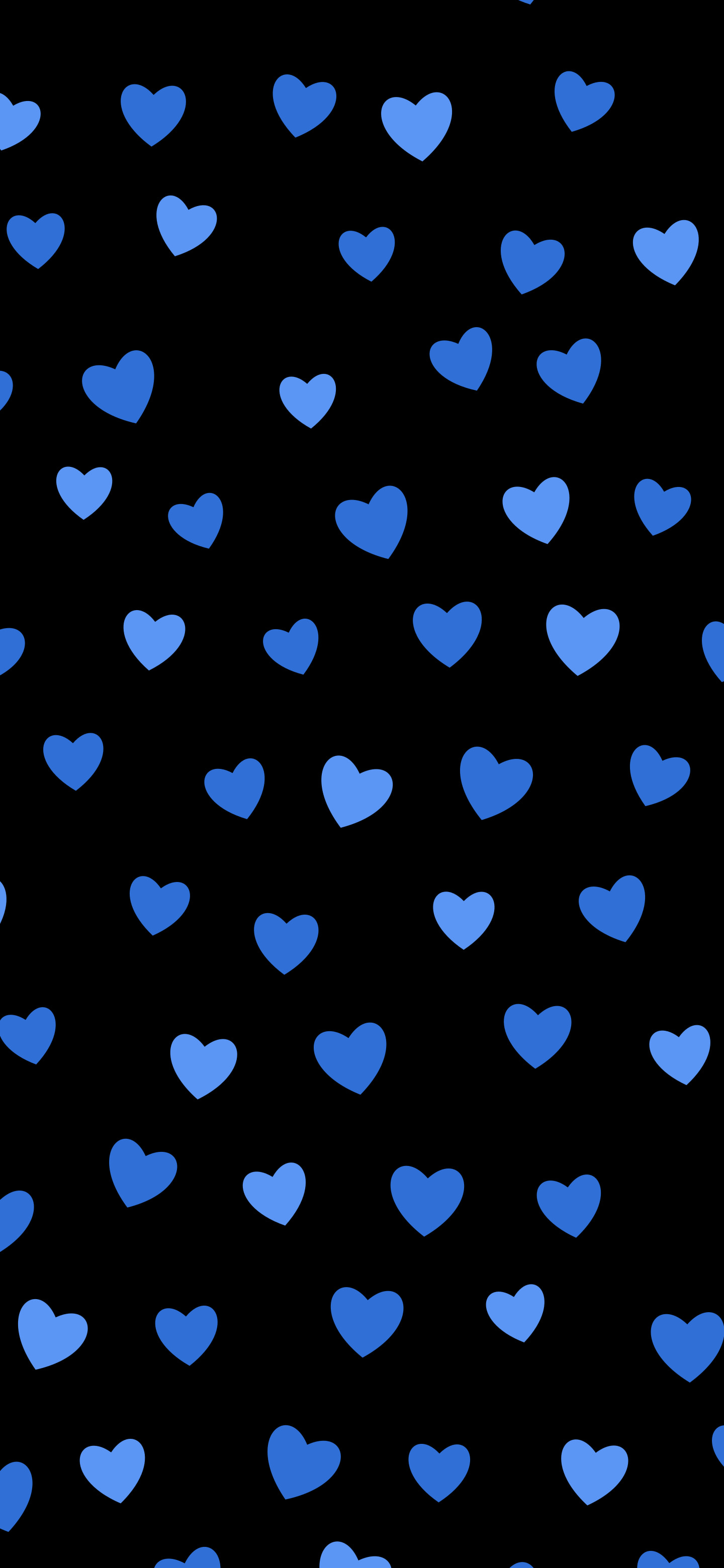Black and Blue Heart Pattern wallpaper for iPhone and Android