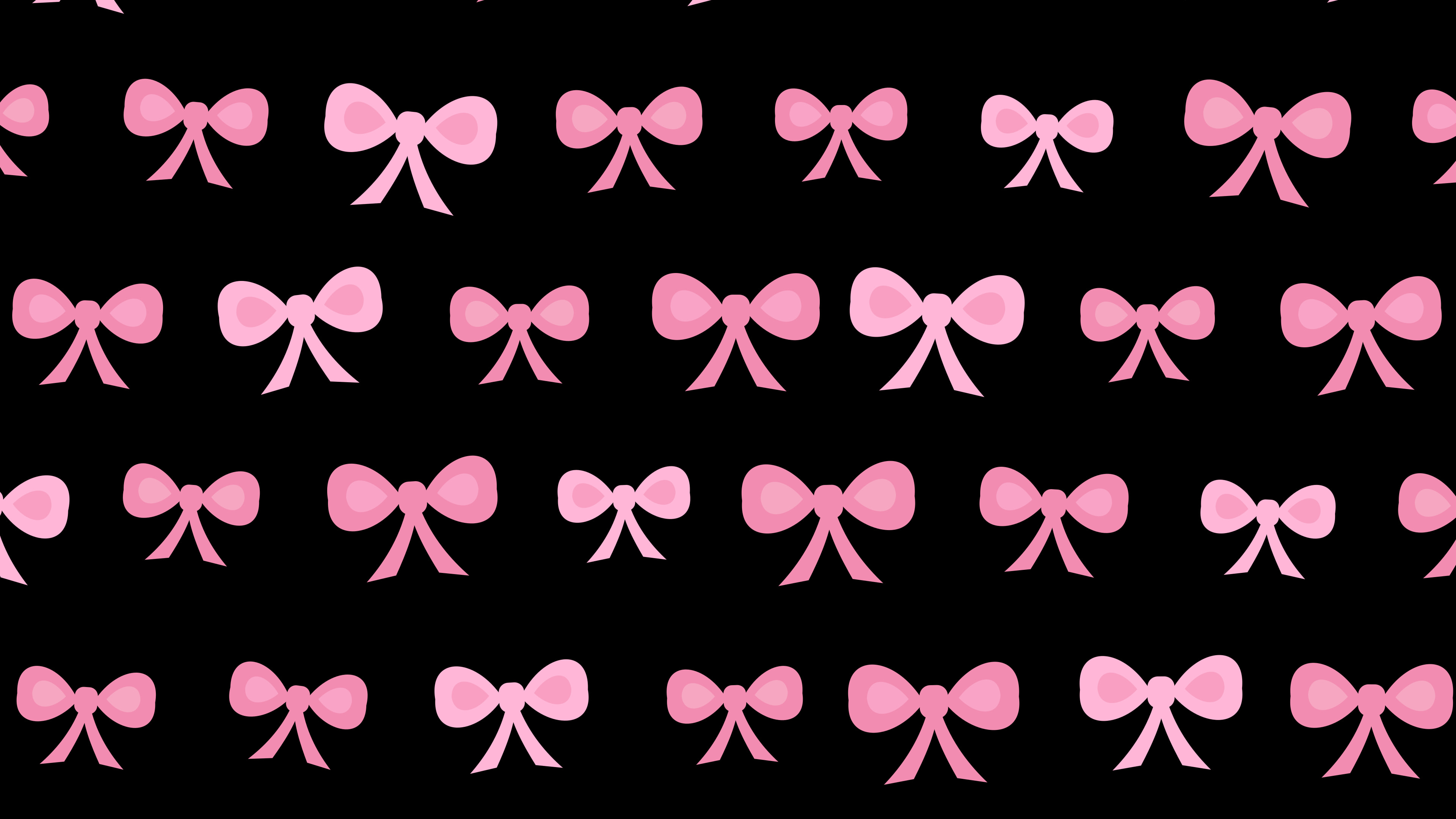 Black and Pink Bow Pattern desktop wallpaper in 4K