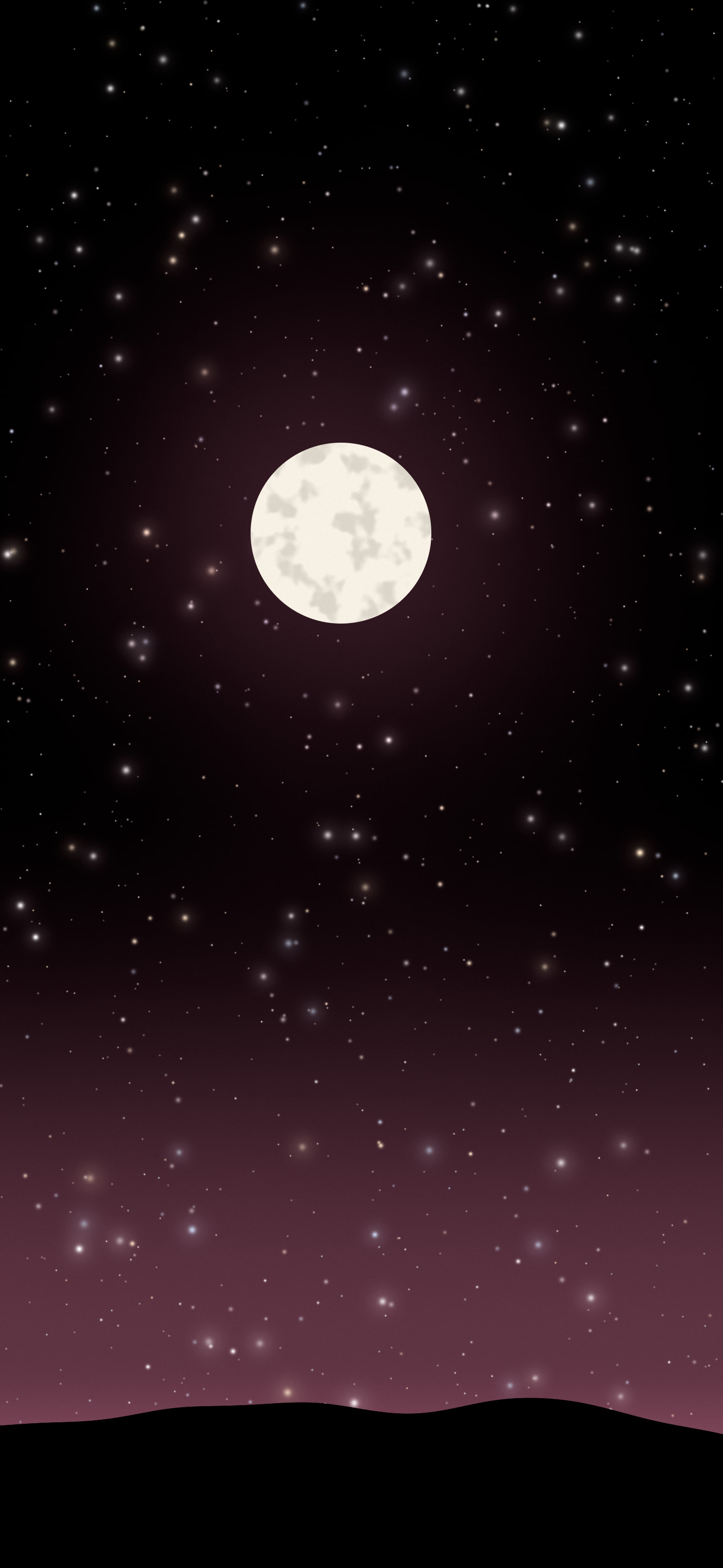 Black and Pink Moon and Stars Night Sky wallpaper for iPhone and Android