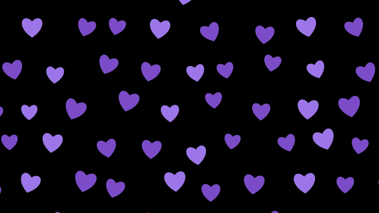 Black and Purple Heart Pattern desktop wallpaper in 4K