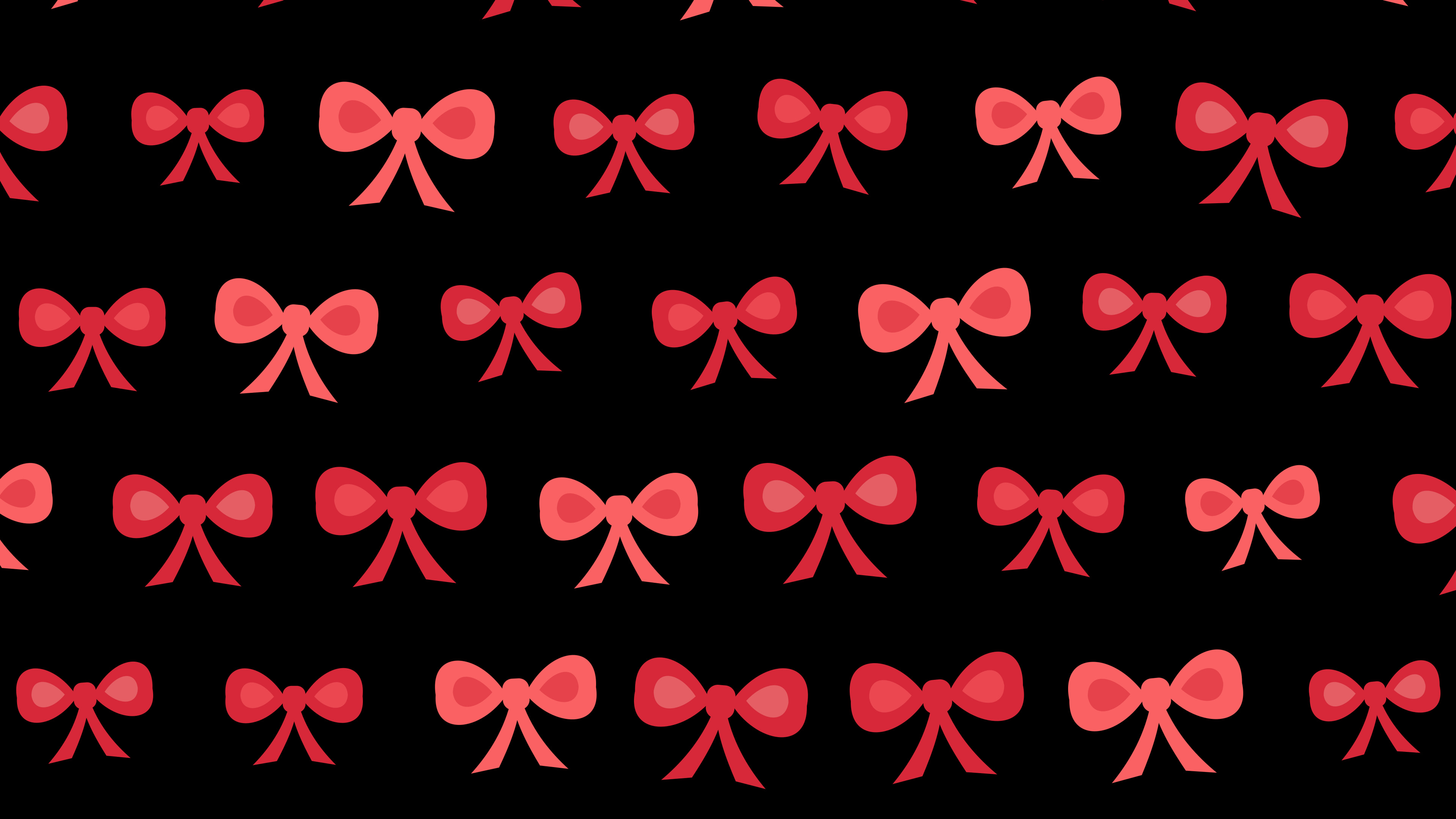 Black and Red Bow Pattern desktop wallpaper in 4K