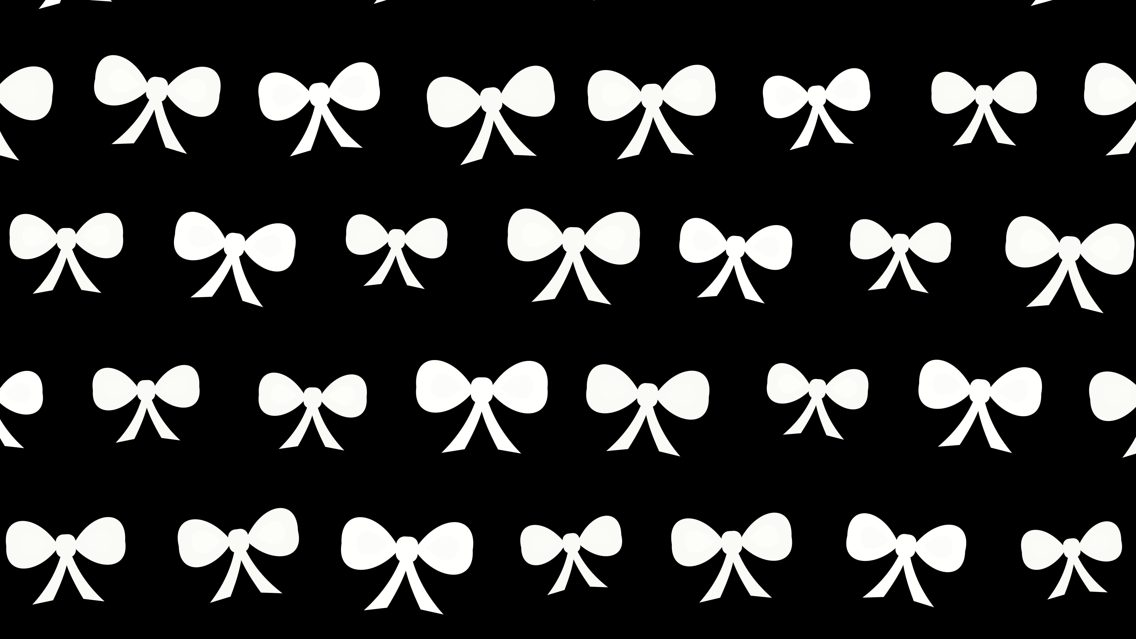 Black and White Bow Pattern desktop wallpaper in 4K