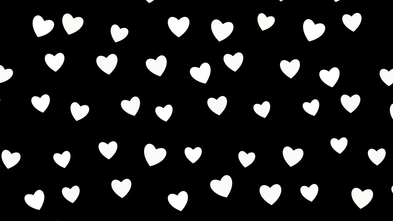 Black and White Heart Pattern desktop wallpaper in 4K