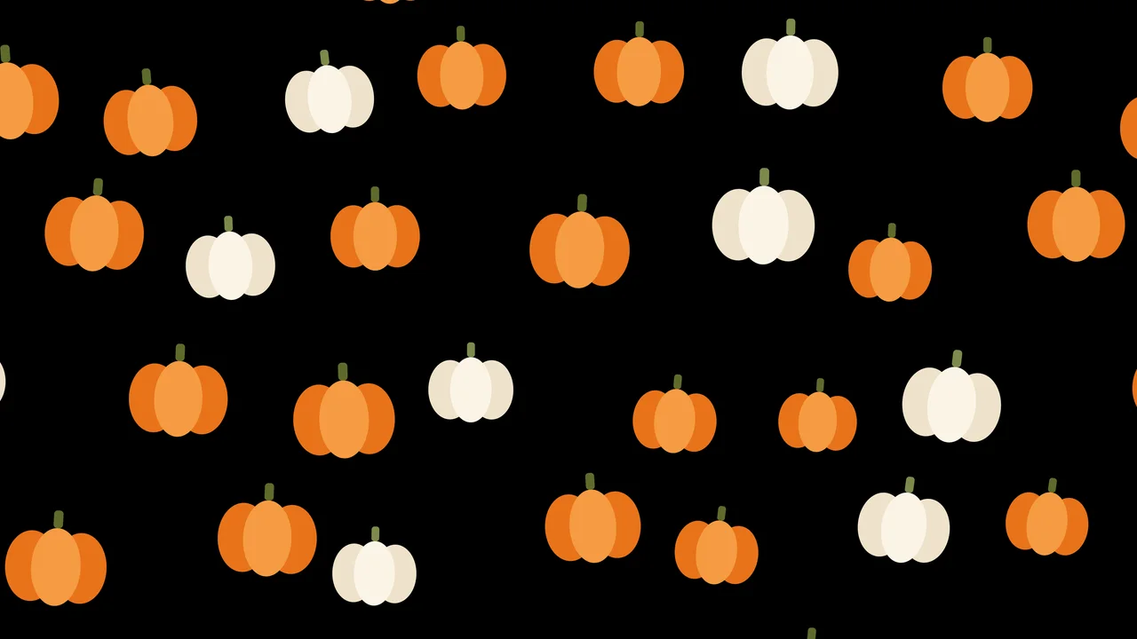 Black and White Pumpkin Pattern desktop wallpaper in 4K