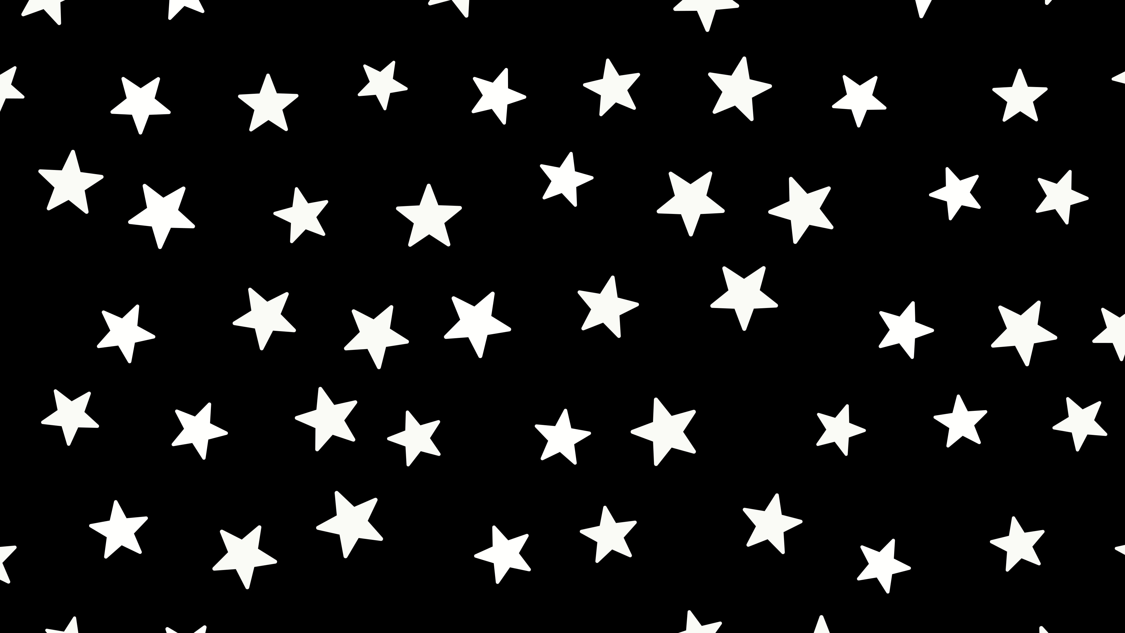 Black and White Star Pattern desktop wallpaper in 4K