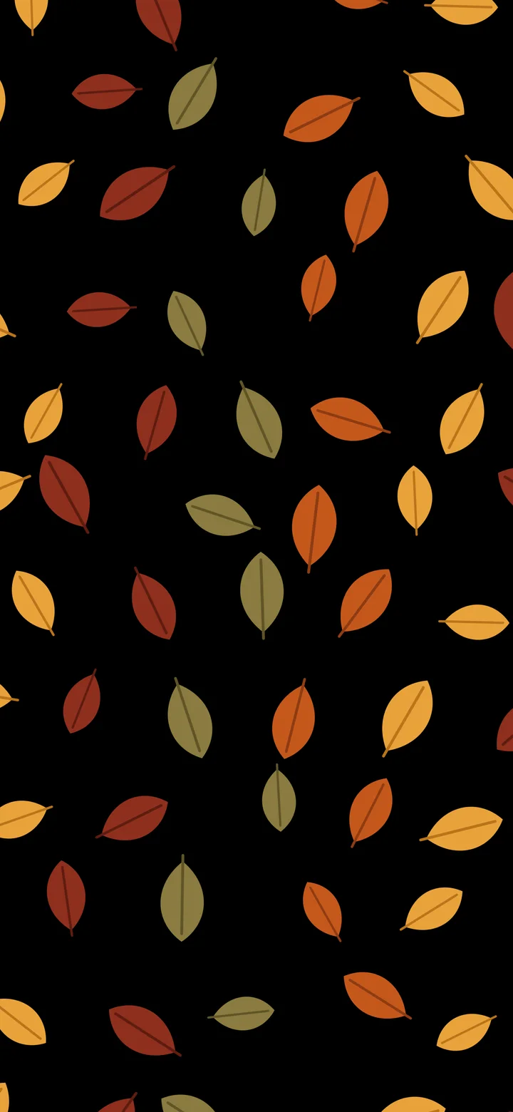 Black Autumn Leaves Pattern wallpaper for iPhone and Android