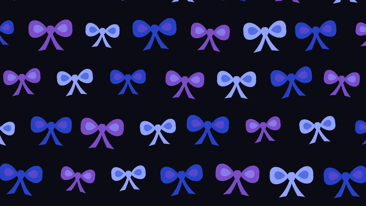 Black, Blue and Purple Bow Pattern desktop wallpaper in 4K