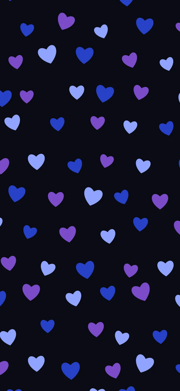 Black, Blue and Purple Heart Pattern wallpaper for iPhone and Android