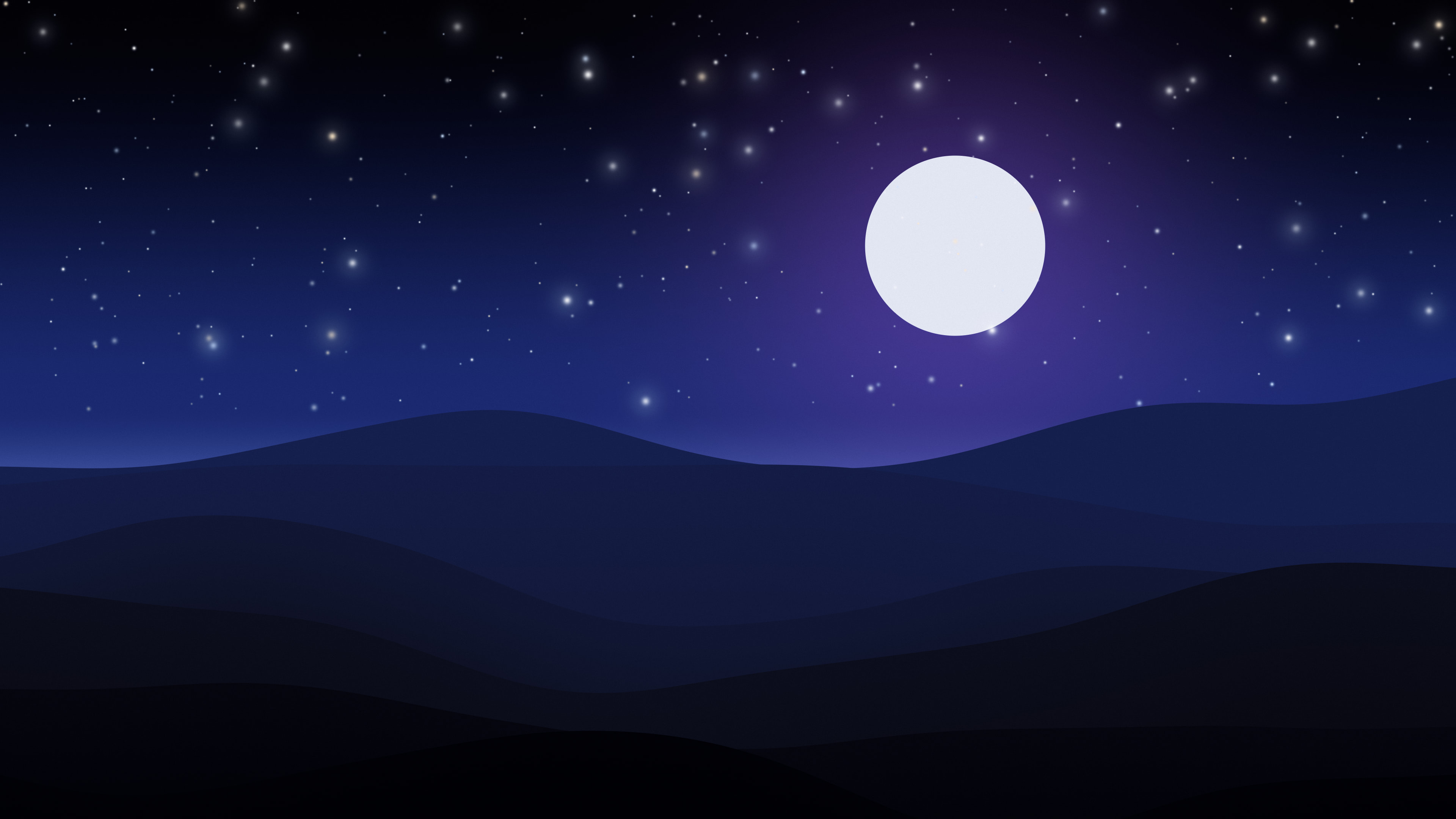 Black, Blue and Purple Minimalist Desert Dunes desktop wallpaper in 4K