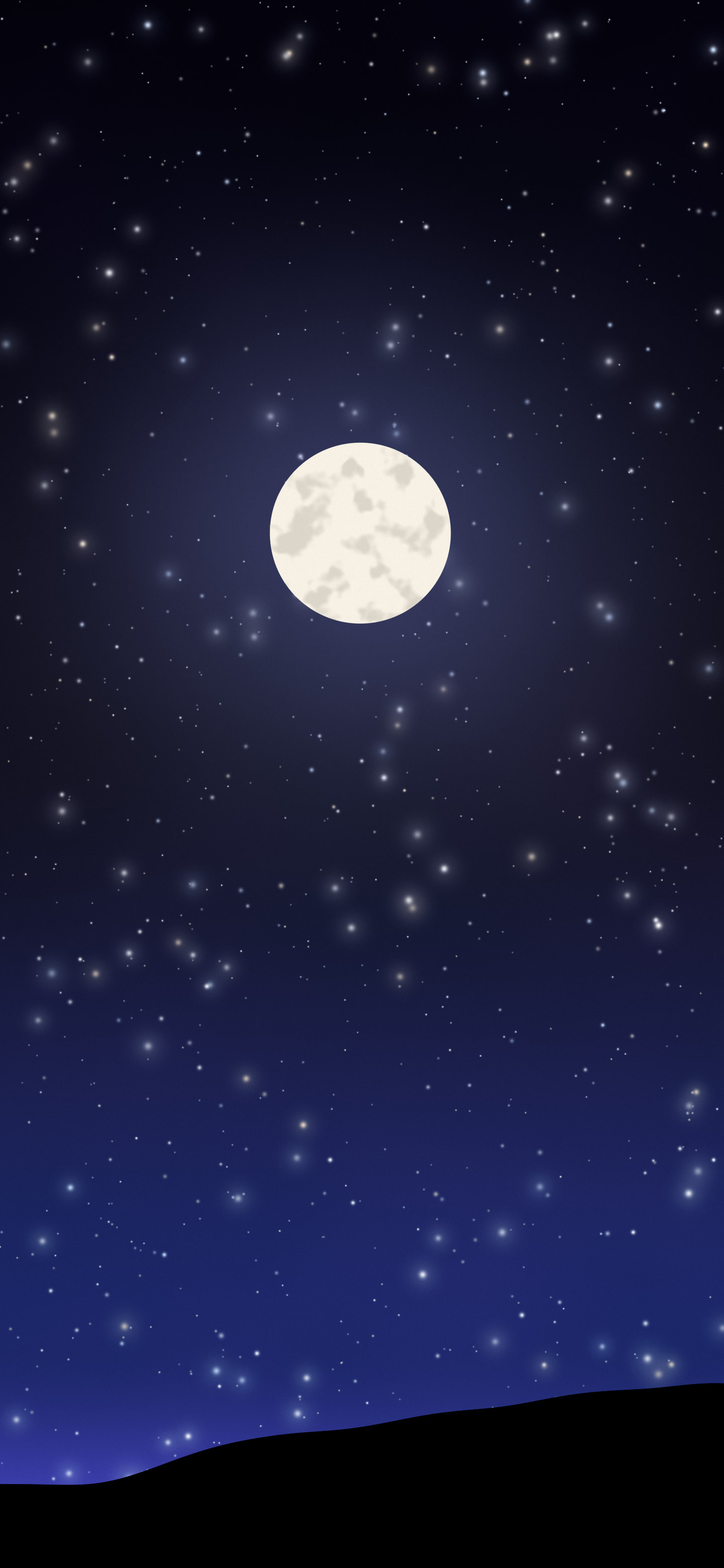 Black, Blue and Purple Moon and Stars Night Sky wallpaper for iPhone and Android
