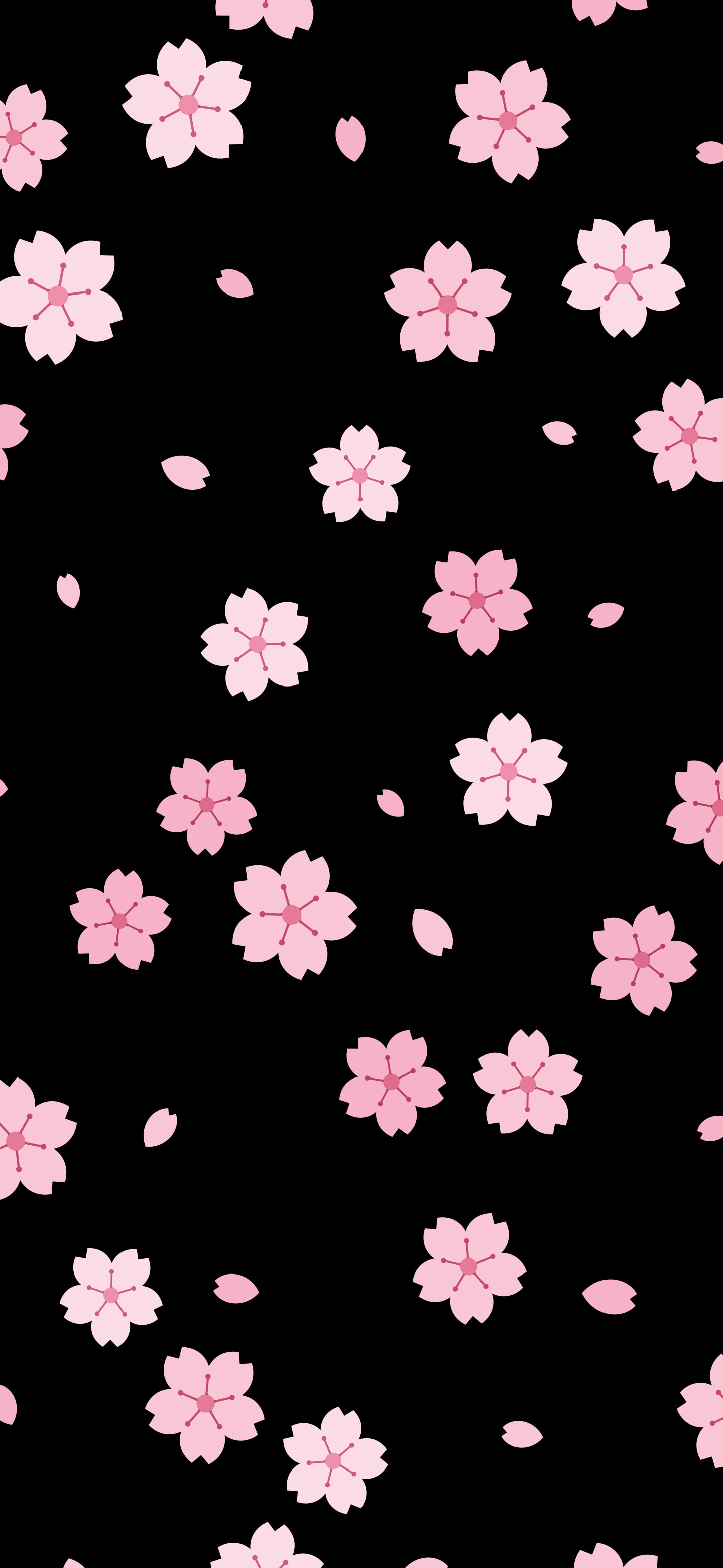 Black Cherry Blossom Pattern wallpaper for iPhone and Android
