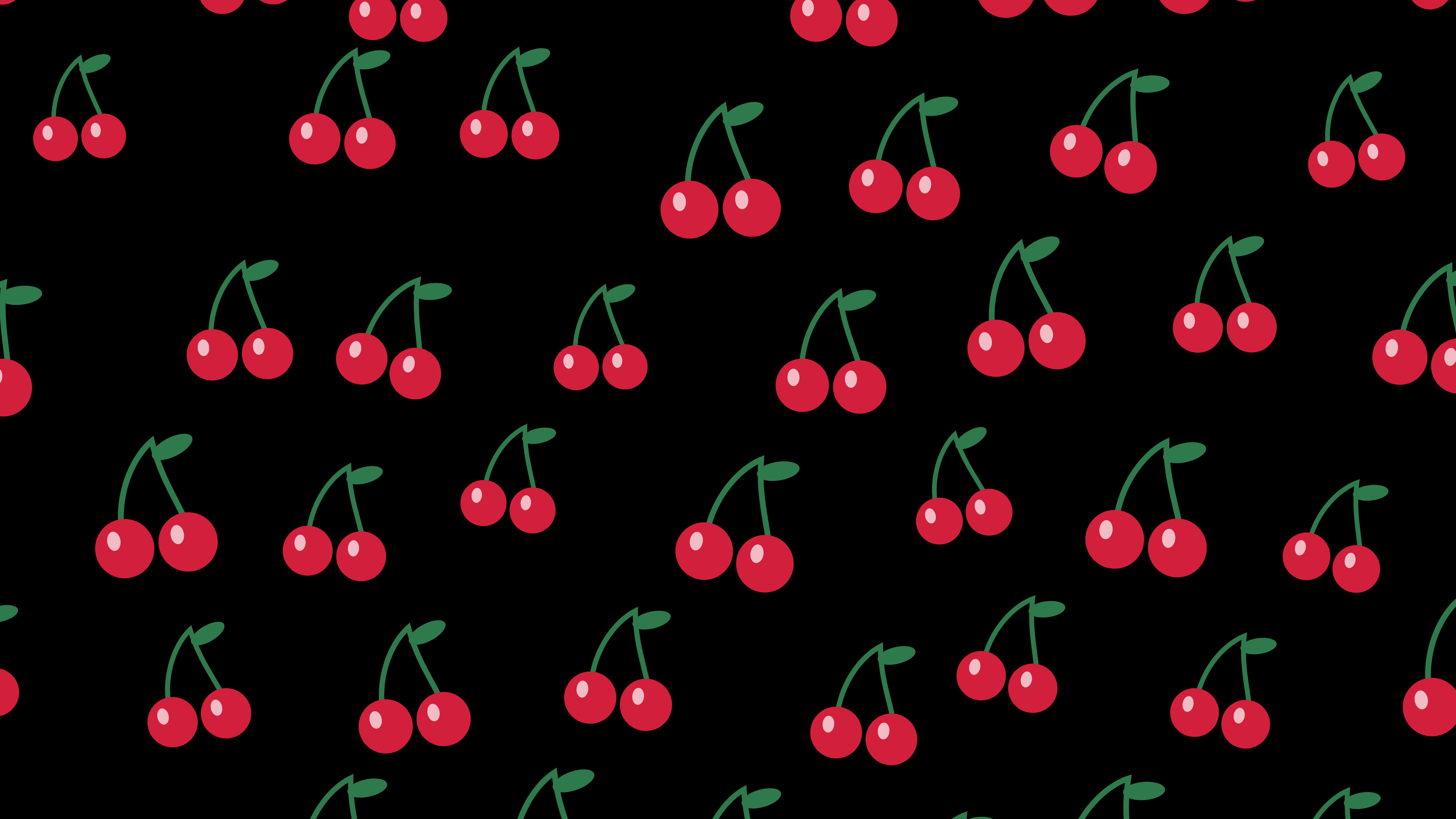 Black Cherry Pattern desktop wallpaper in 4K
