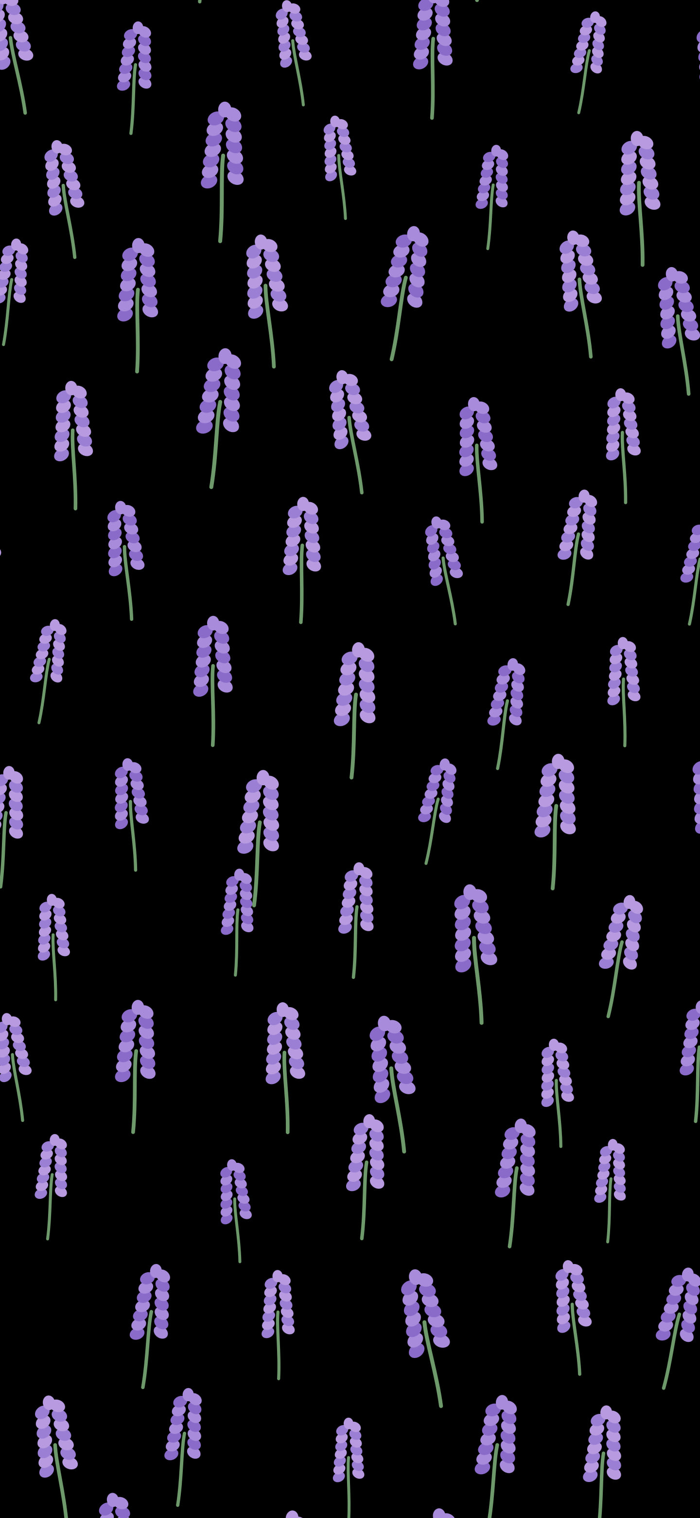 Black Lavender Sprig Pattern wallpaper for iPhone and Android