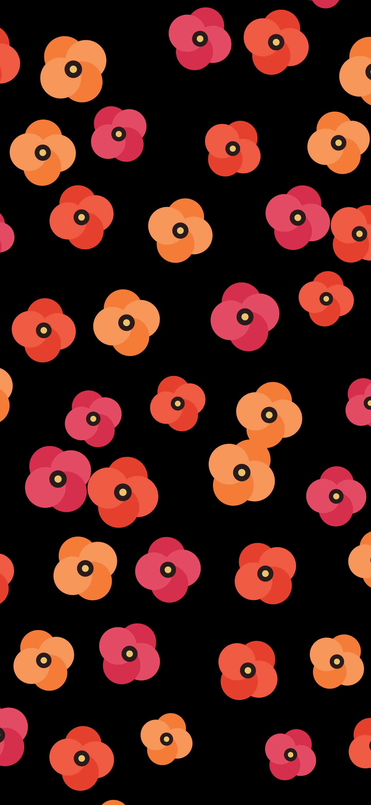 Black Poppy Flower Pattern wallpaper for iPhone and Android