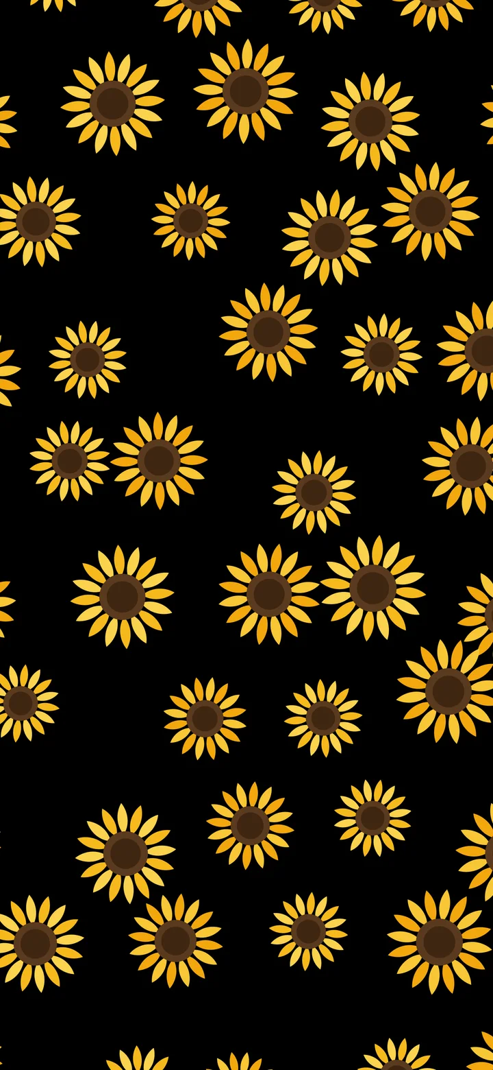 Black Sunflower Pattern wallpaper for iPhone and Android