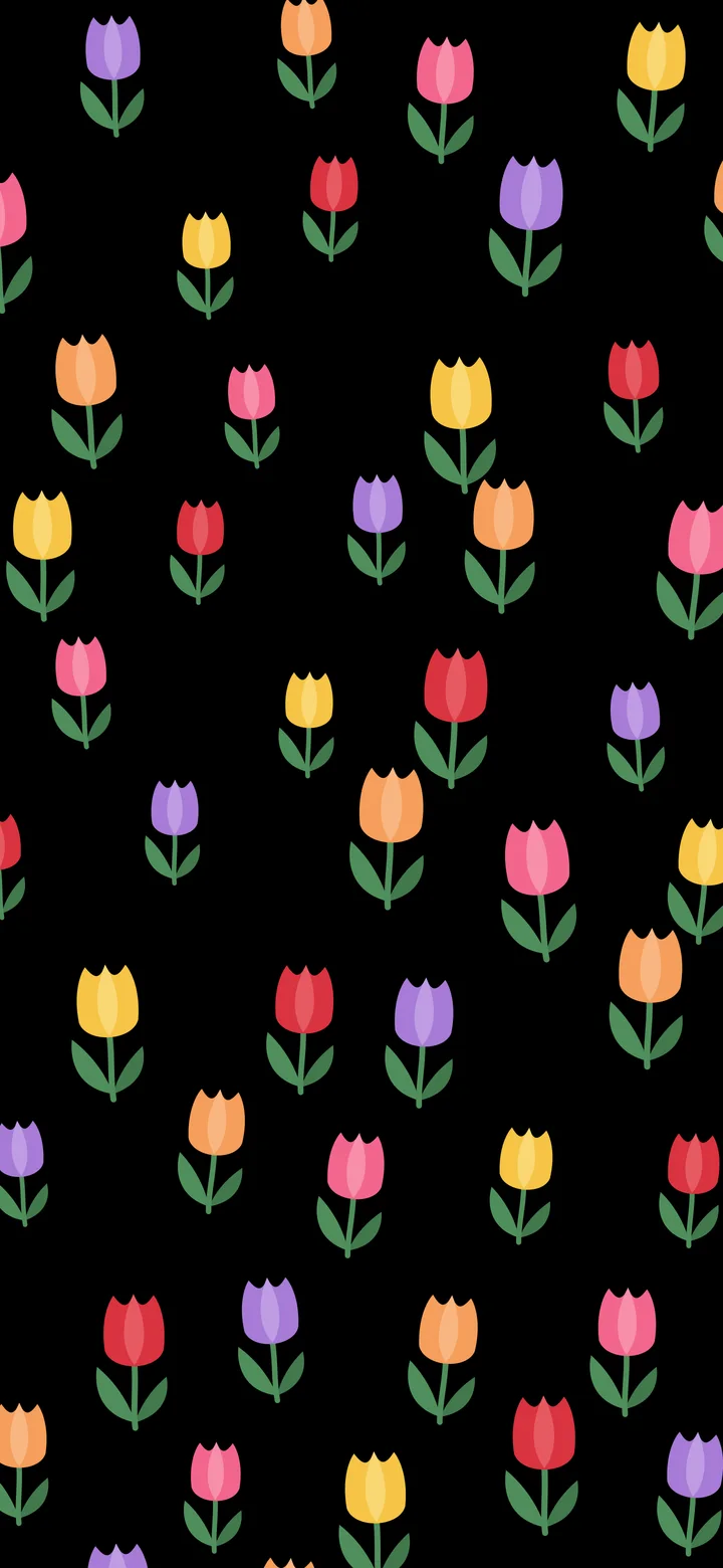 Black Tulip Pattern wallpaper for iPhone and Android