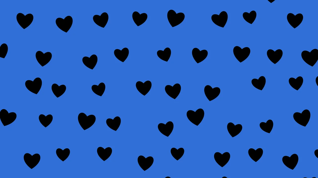 Blue and Black Heart Pattern desktop wallpaper in 4K