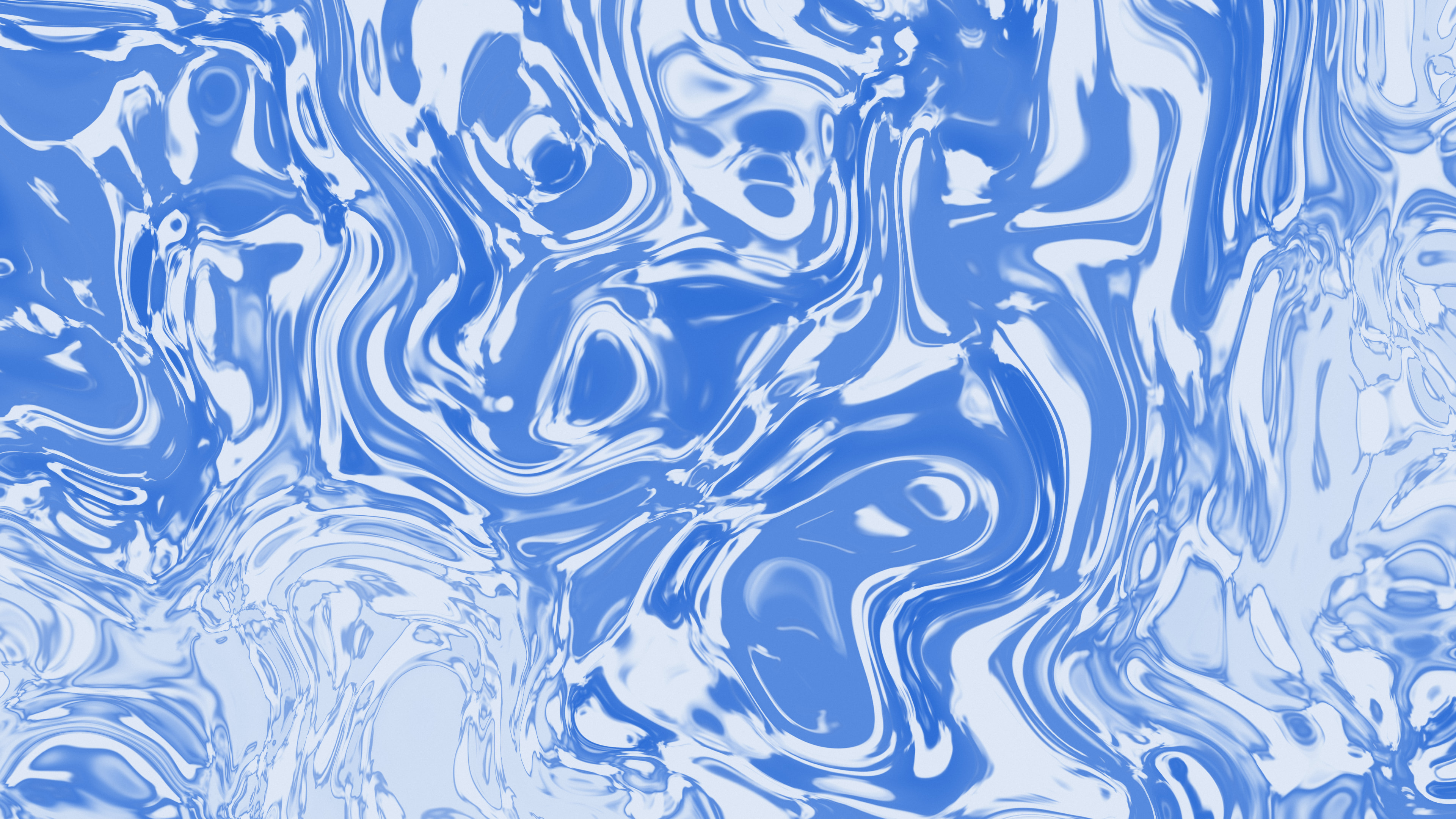 Blue and White Liquid Marble desktop wallpaper in 4K