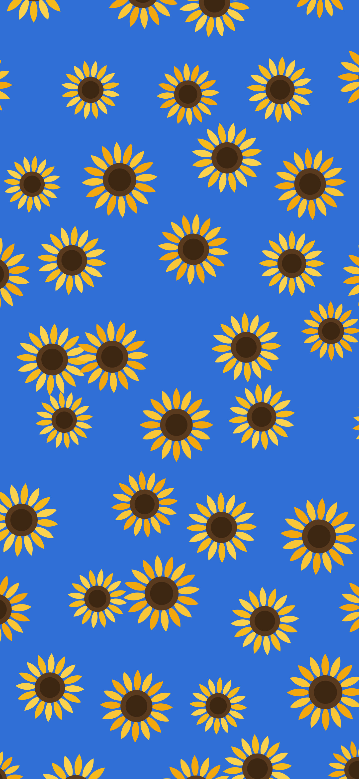 Blue Sunflower Pattern wallpaper for iPhone and Android