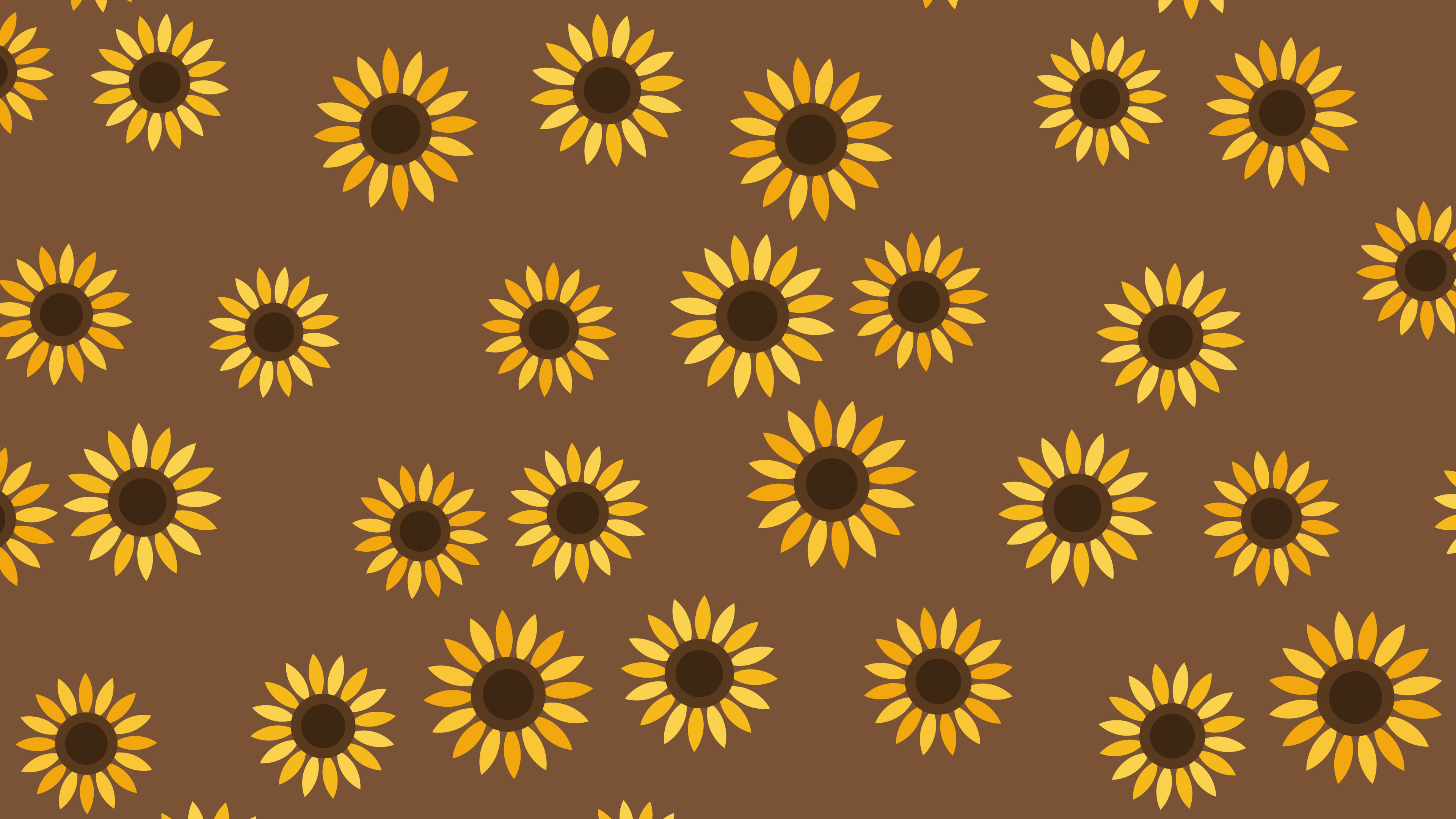 Brown Sunflower Pattern desktop wallpaper in 4K
