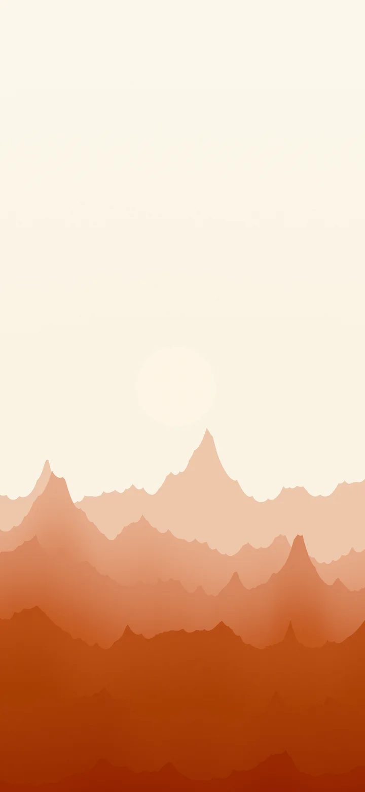 Burnt Orange and Cream Minimalist Mountain Landscape wallpaper for iPhone and Android