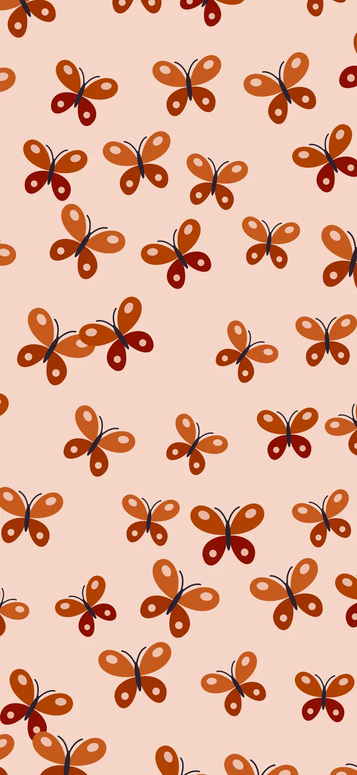Burnt Orange Butterfly Pattern wallpaper for iPhone and Android