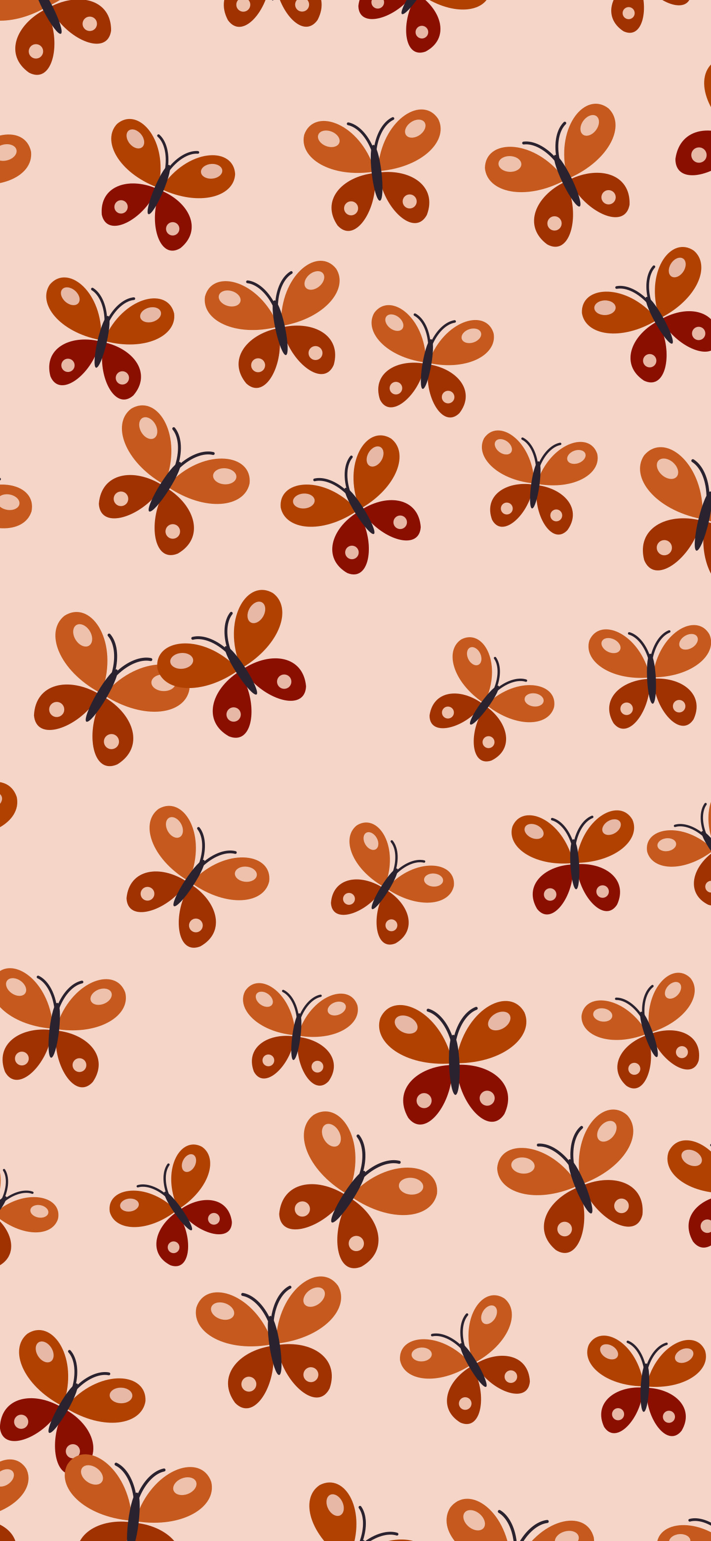 Burnt Orange Butterfly Pattern wallpaper for iPhone and Android