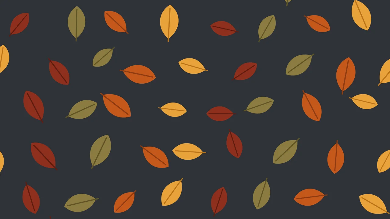 Charcoal Autumn Leaves Pattern desktop wallpaper in 4K