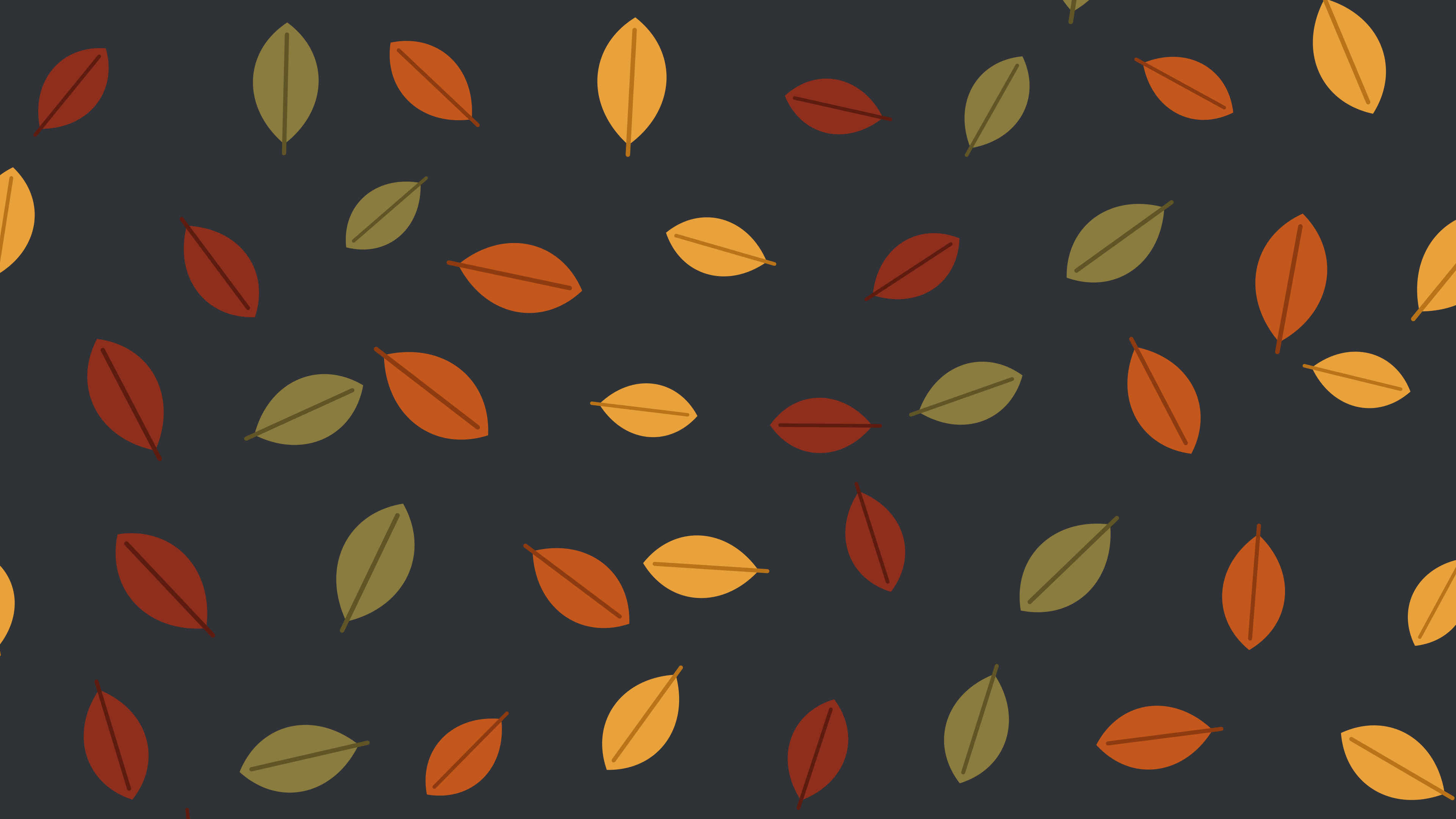 Charcoal Autumn Leaves Pattern desktop wallpaper in 4K