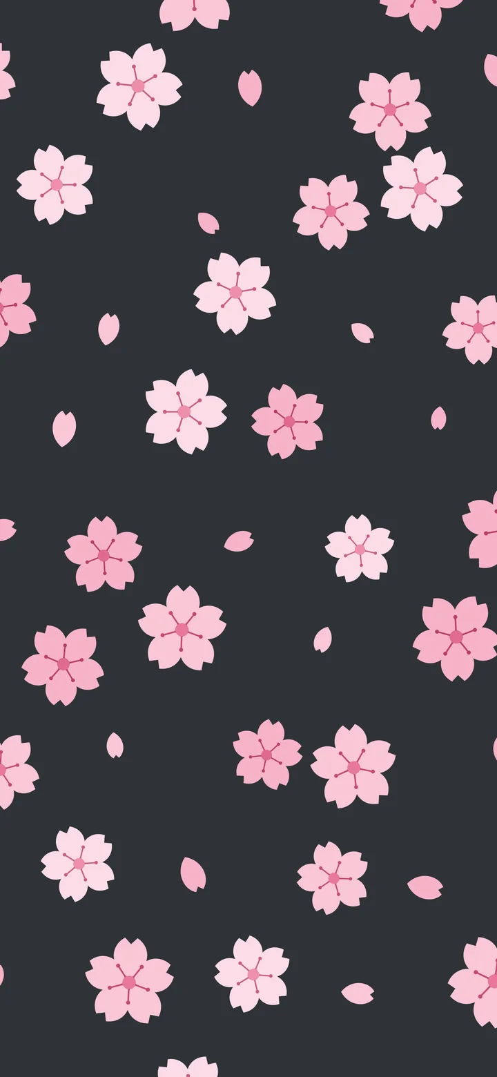 Charcoal Cherry Blossom Pattern wallpaper for iPhone and Android