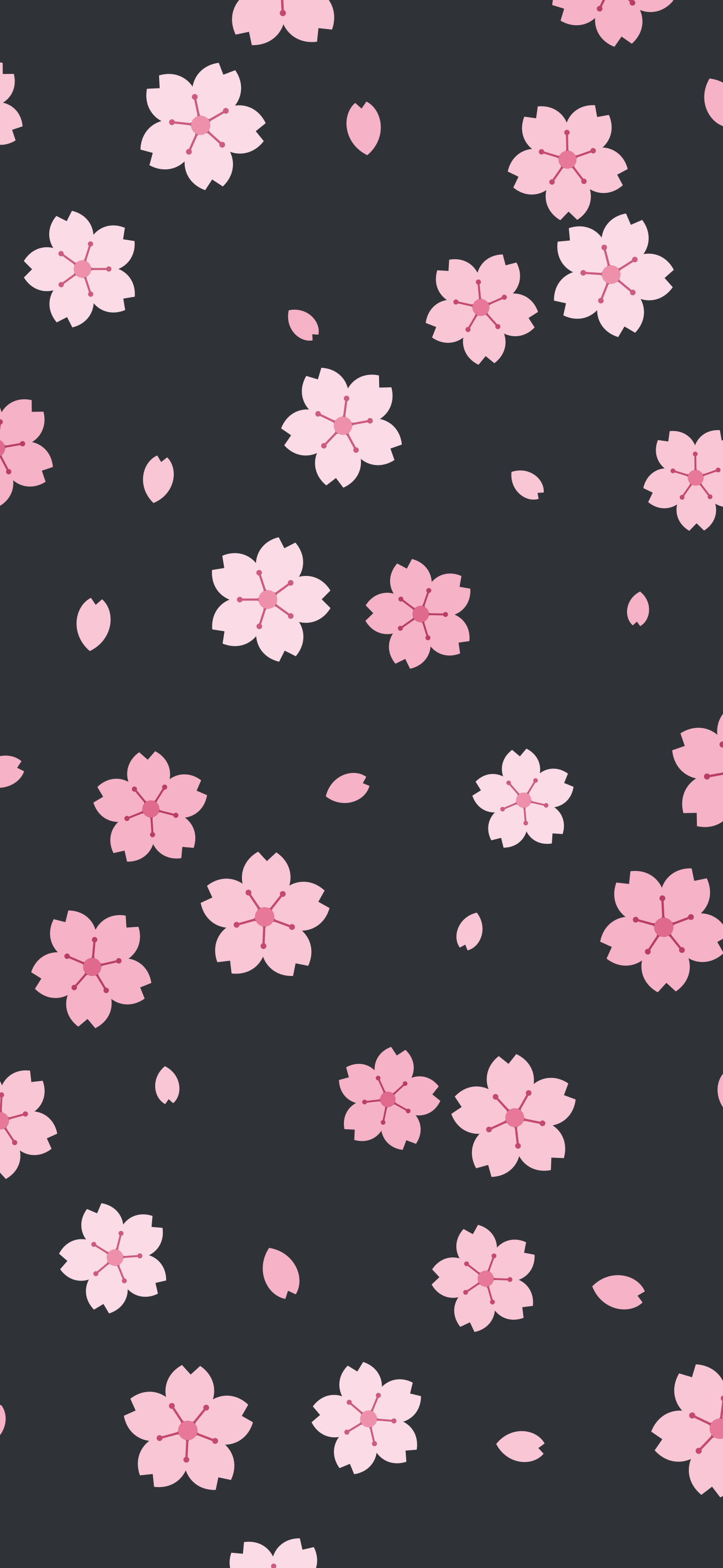 Charcoal Cherry Blossom Pattern wallpaper for iPhone and Android