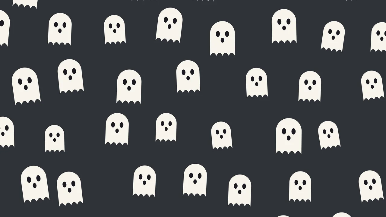 Charcoal Cute Ghost Pattern desktop wallpaper in 4K