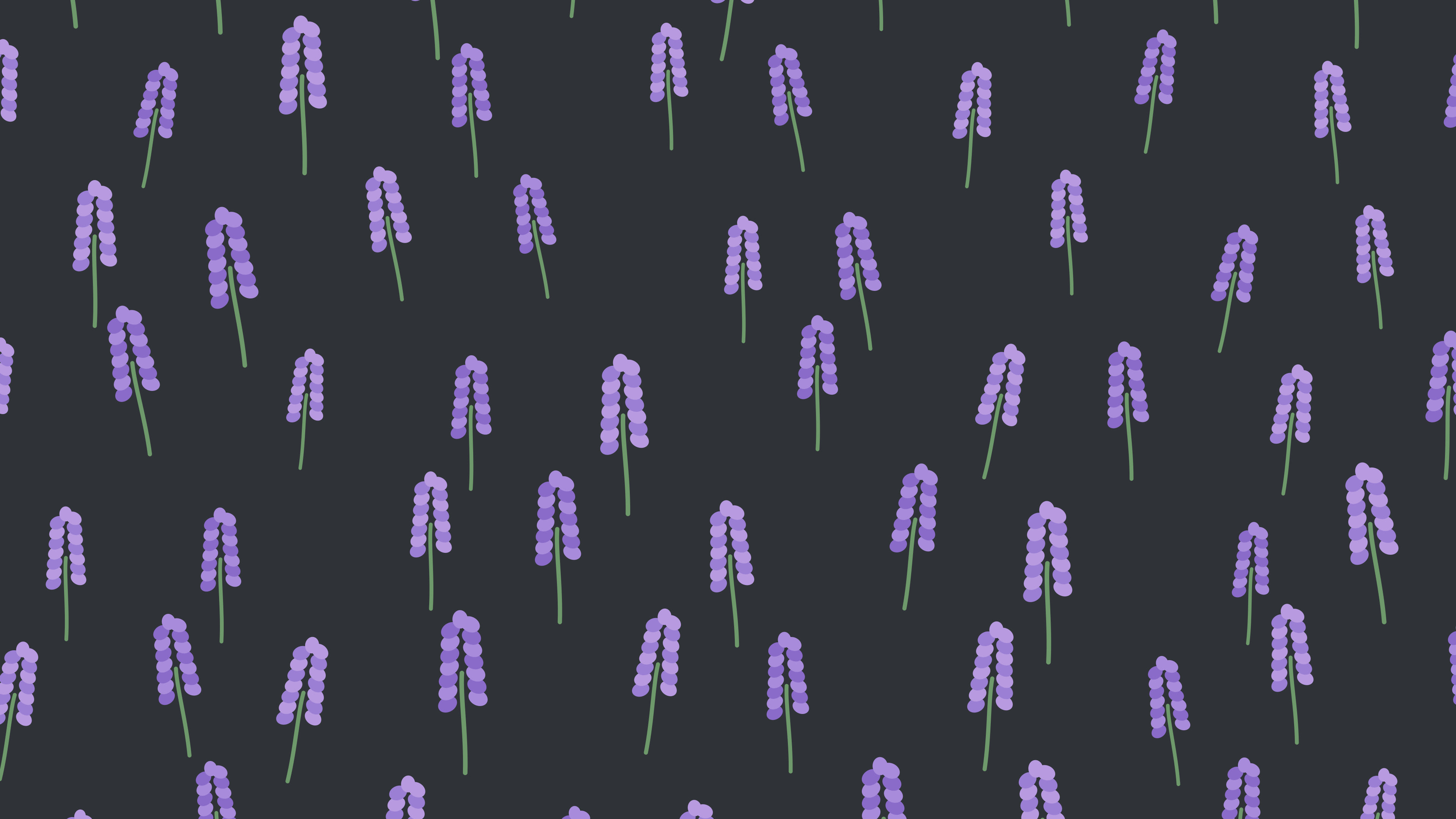 Charcoal Lavender Sprig Pattern desktop wallpaper in 4K