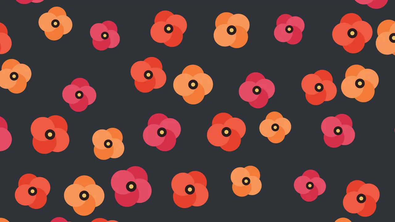 Charcoal Poppy Flower Pattern desktop wallpaper in 4K