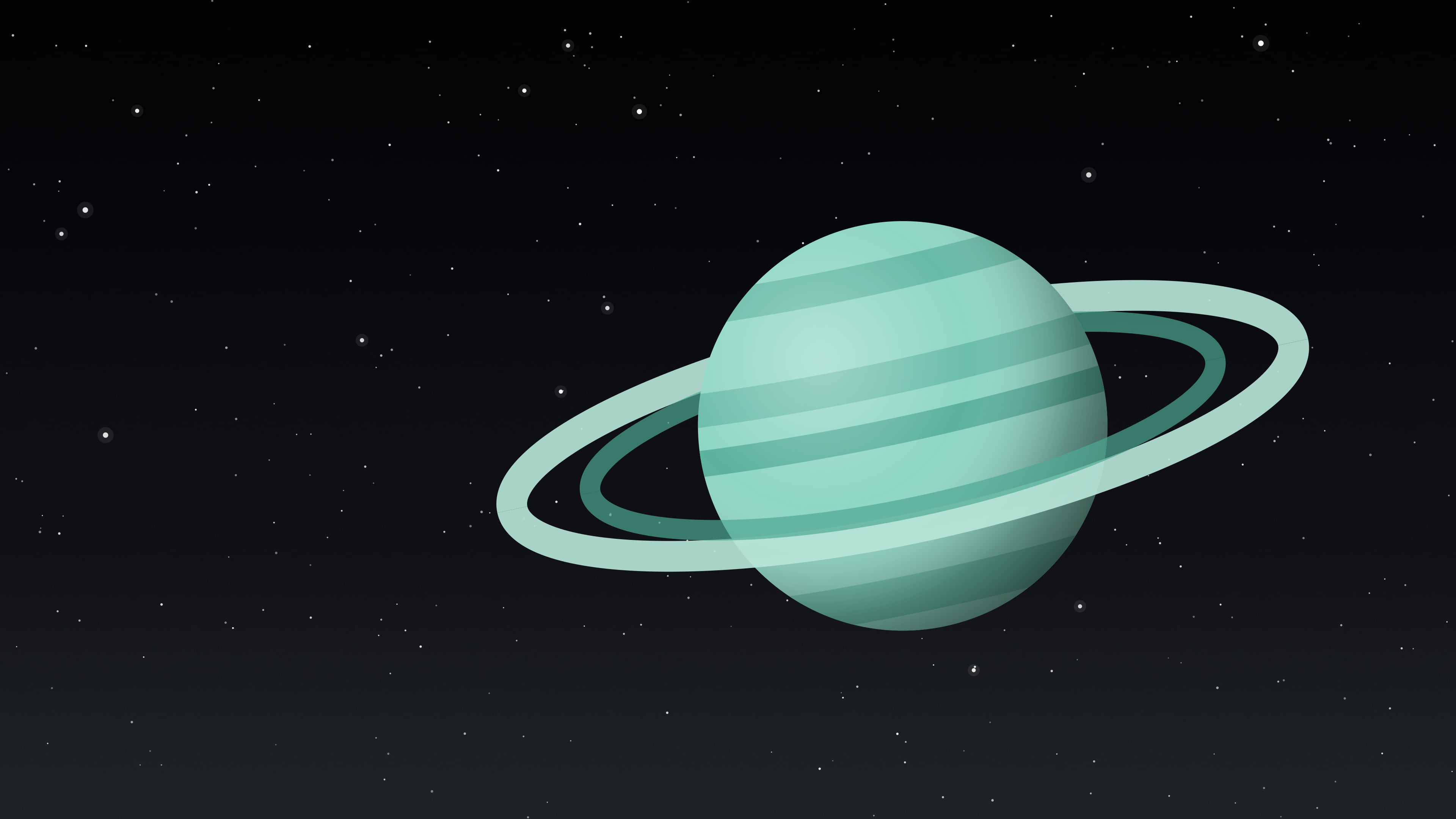 Charcoal Ringed Planet desktop wallpaper in 4K