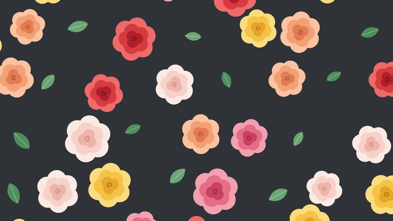 Charcoal Rose Pattern desktop wallpaper in 4K