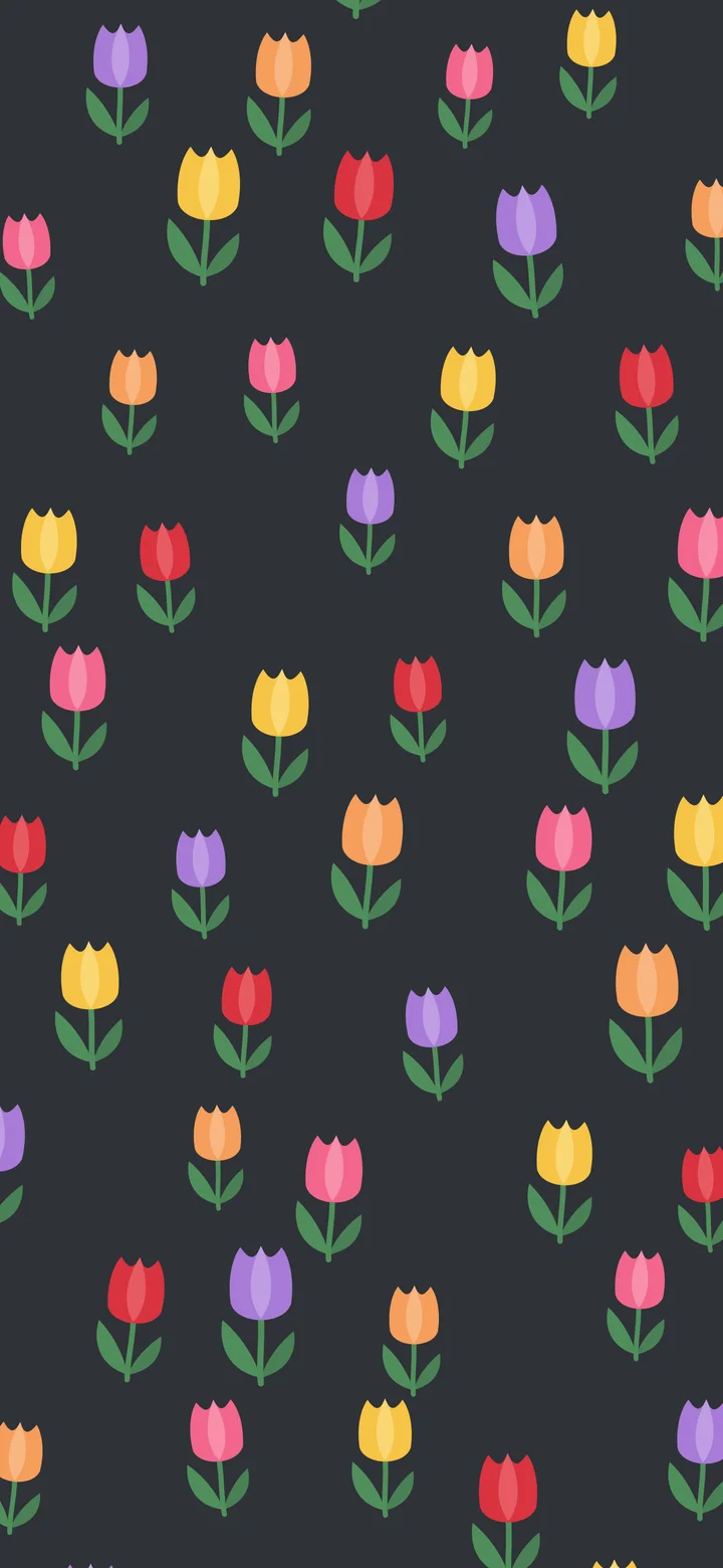 Charcoal Tulip Pattern wallpaper for iPhone and Android
